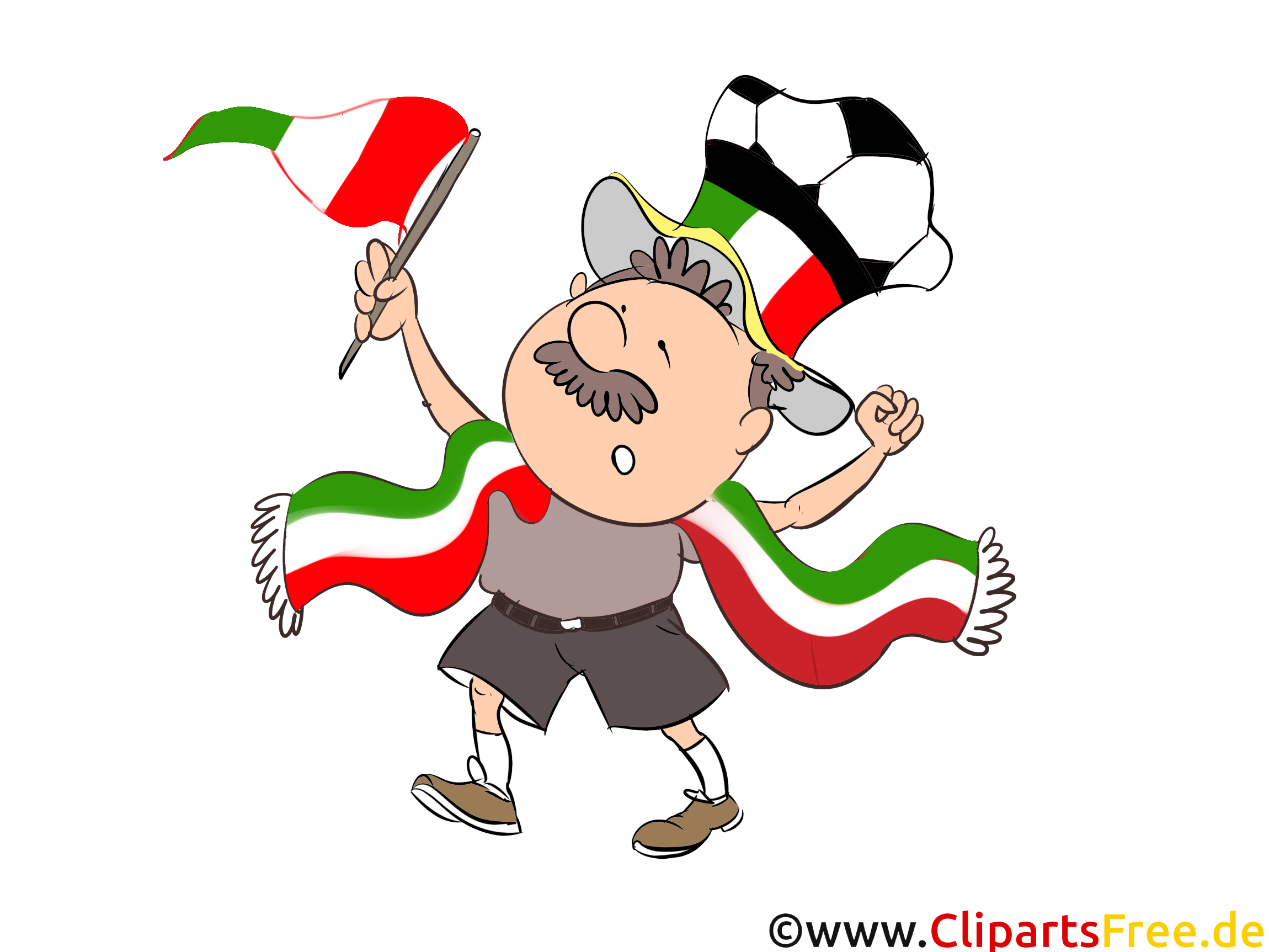 Football Clipart Joueur Italie sur le Terrain