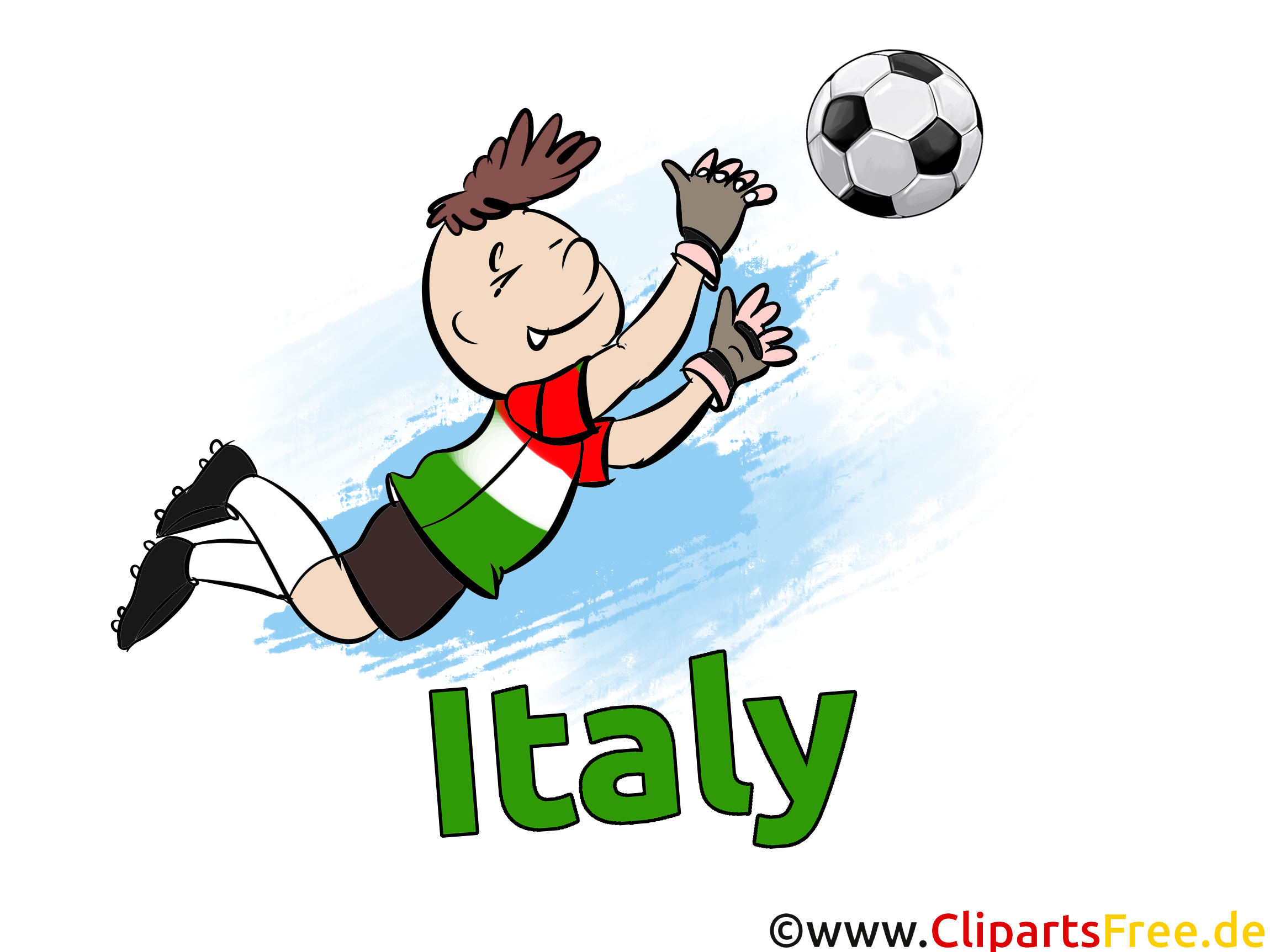 Soccer gratuit Cliparts Joueurs avec le Ballon Italie