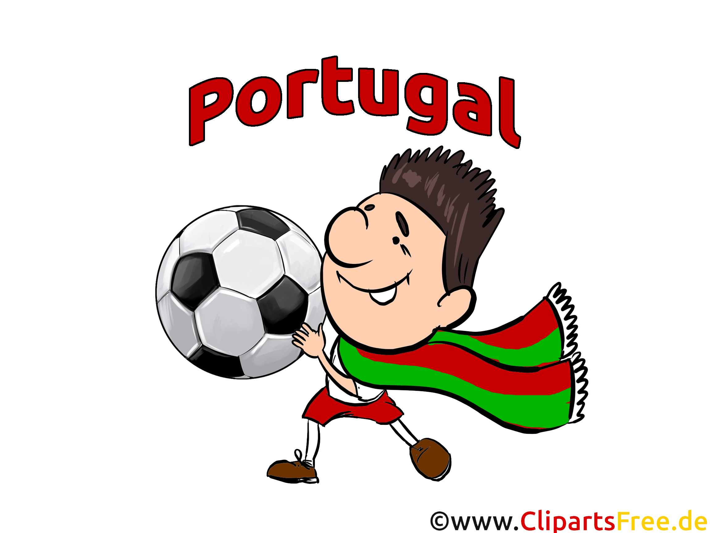 Gratuit Soccer Clip arts Portugal pour télécharger