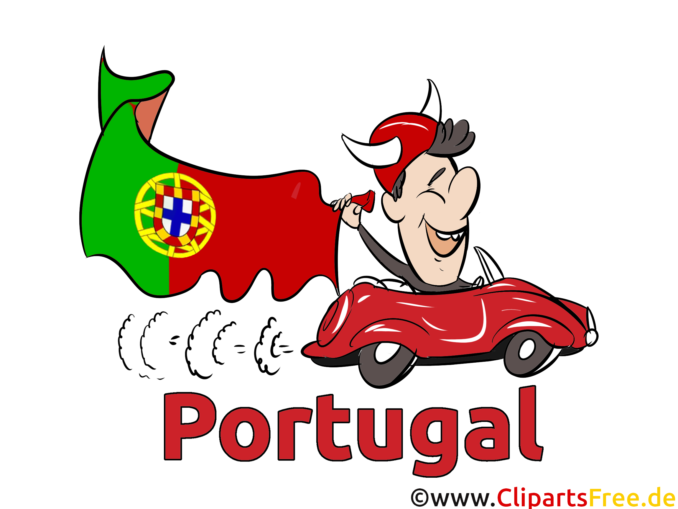 Voiture Football Clipart Joueur Portugal sur le Terrain