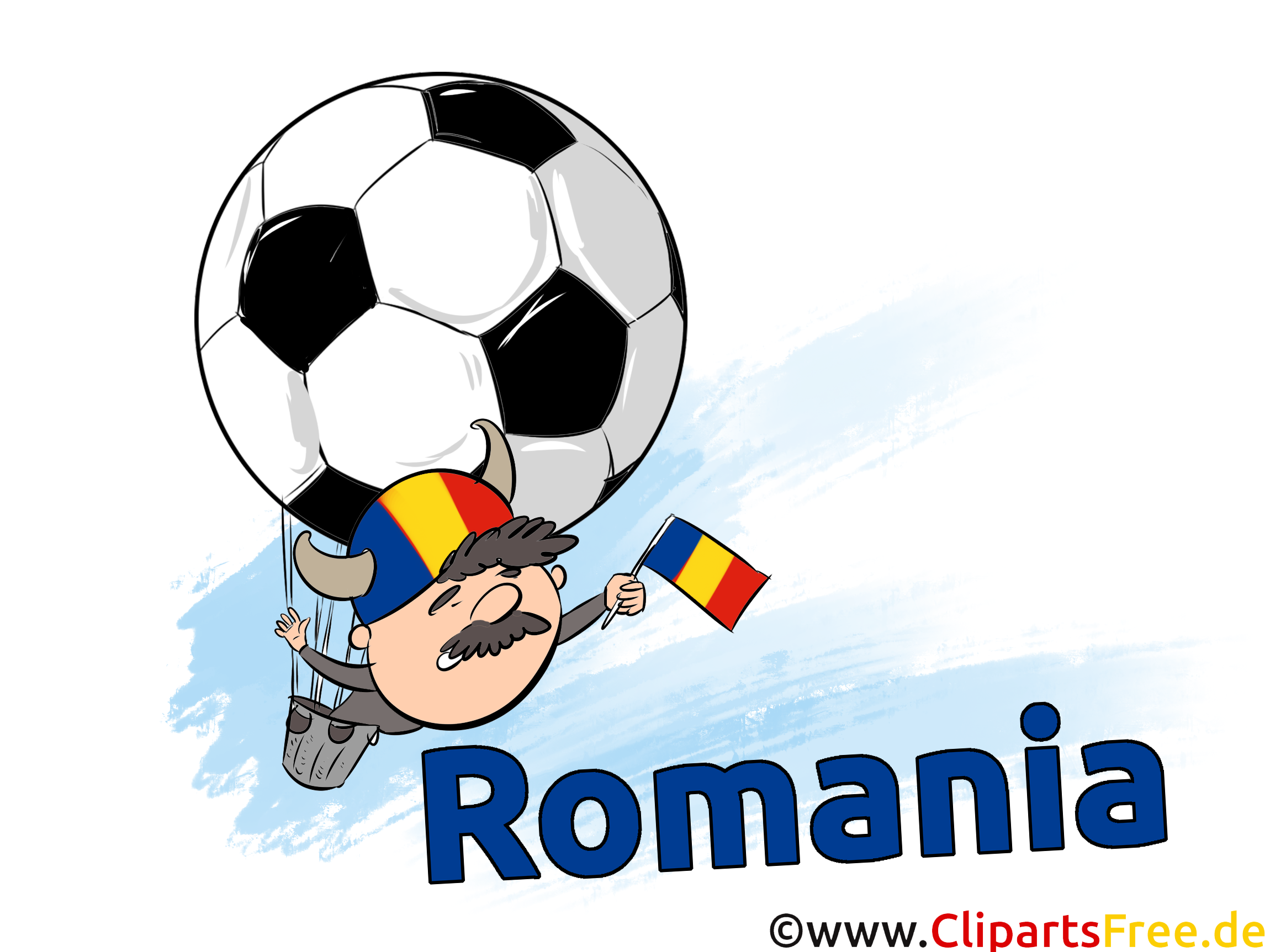 Roumanie Football Clipart Joueur sur le Terrain