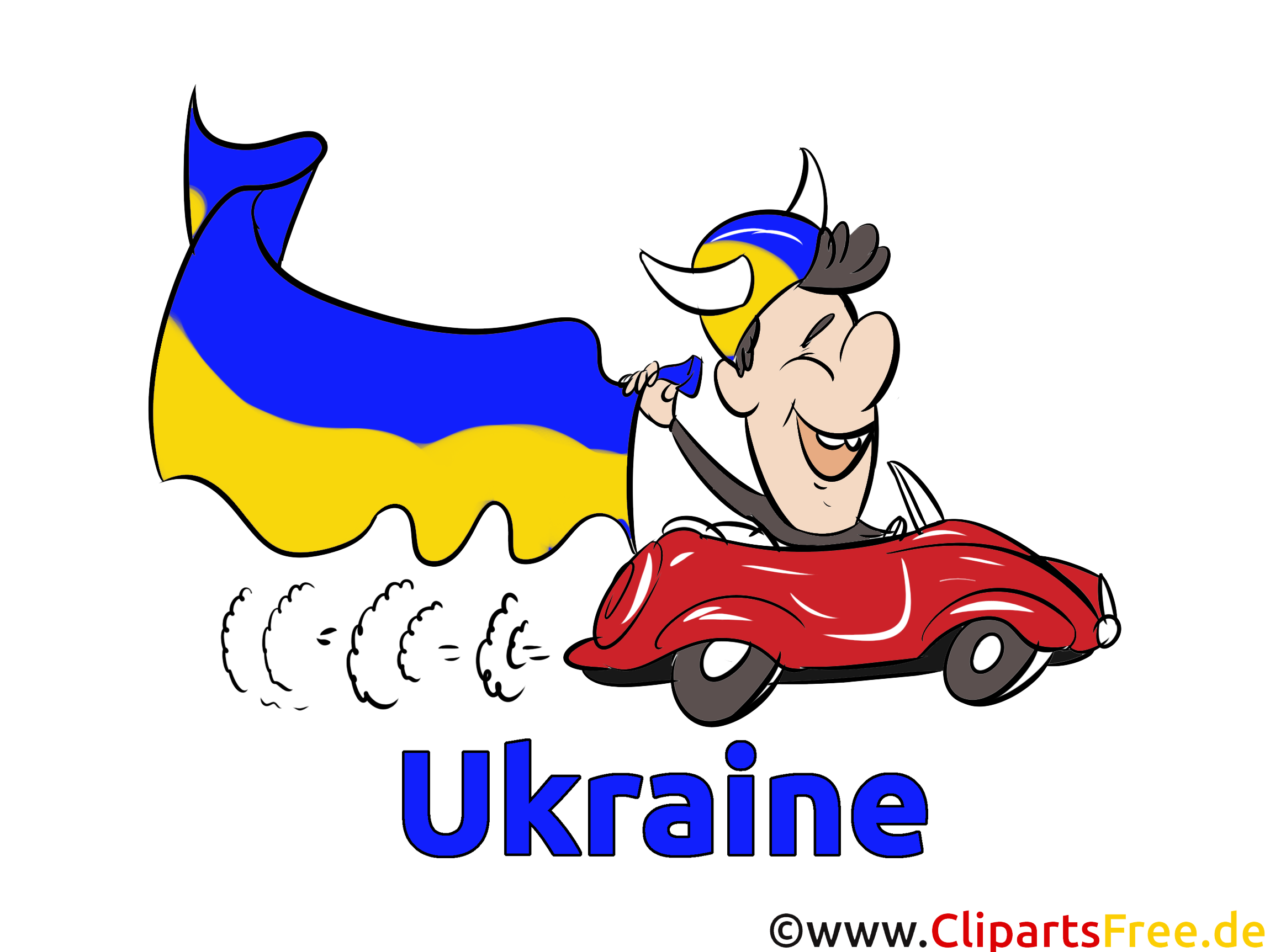 Voiture Football Clipart Ukraine Joueur sur le Terrain