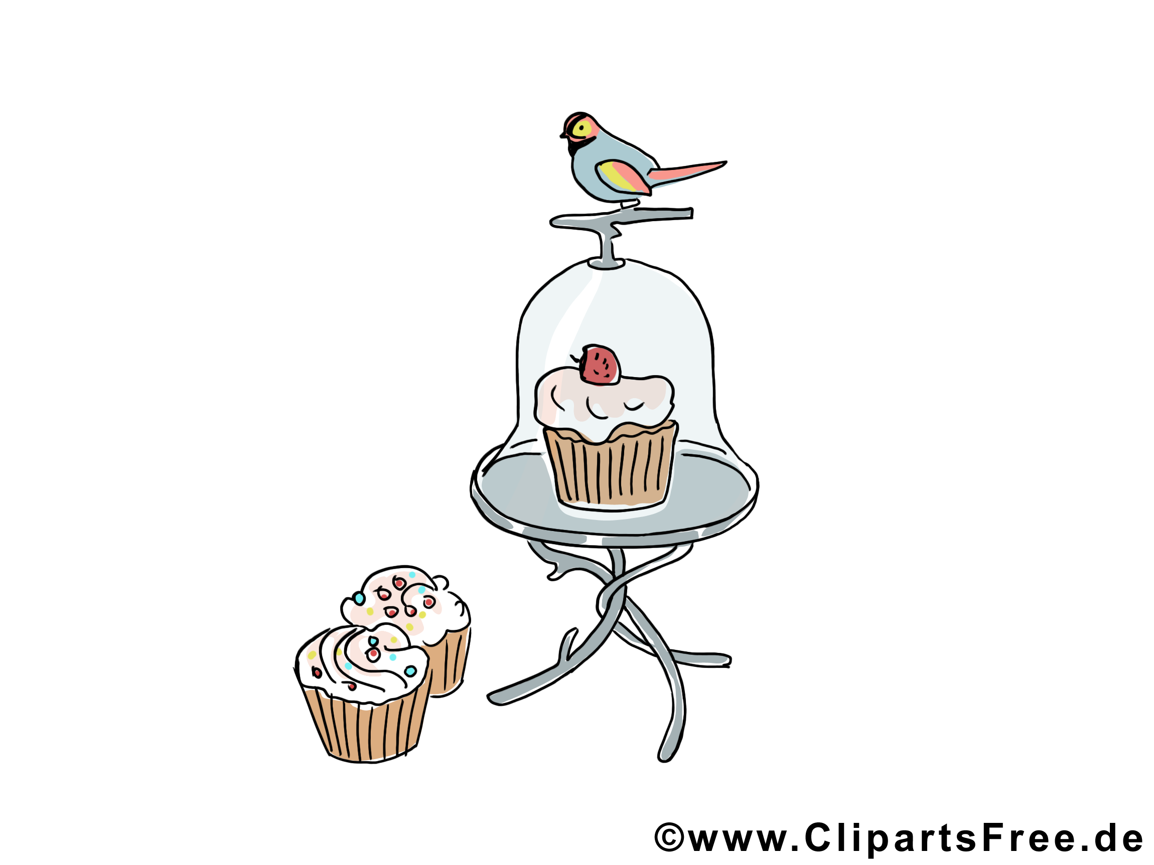 Bouvreuil illustration gratuite - Gâteaux clipart