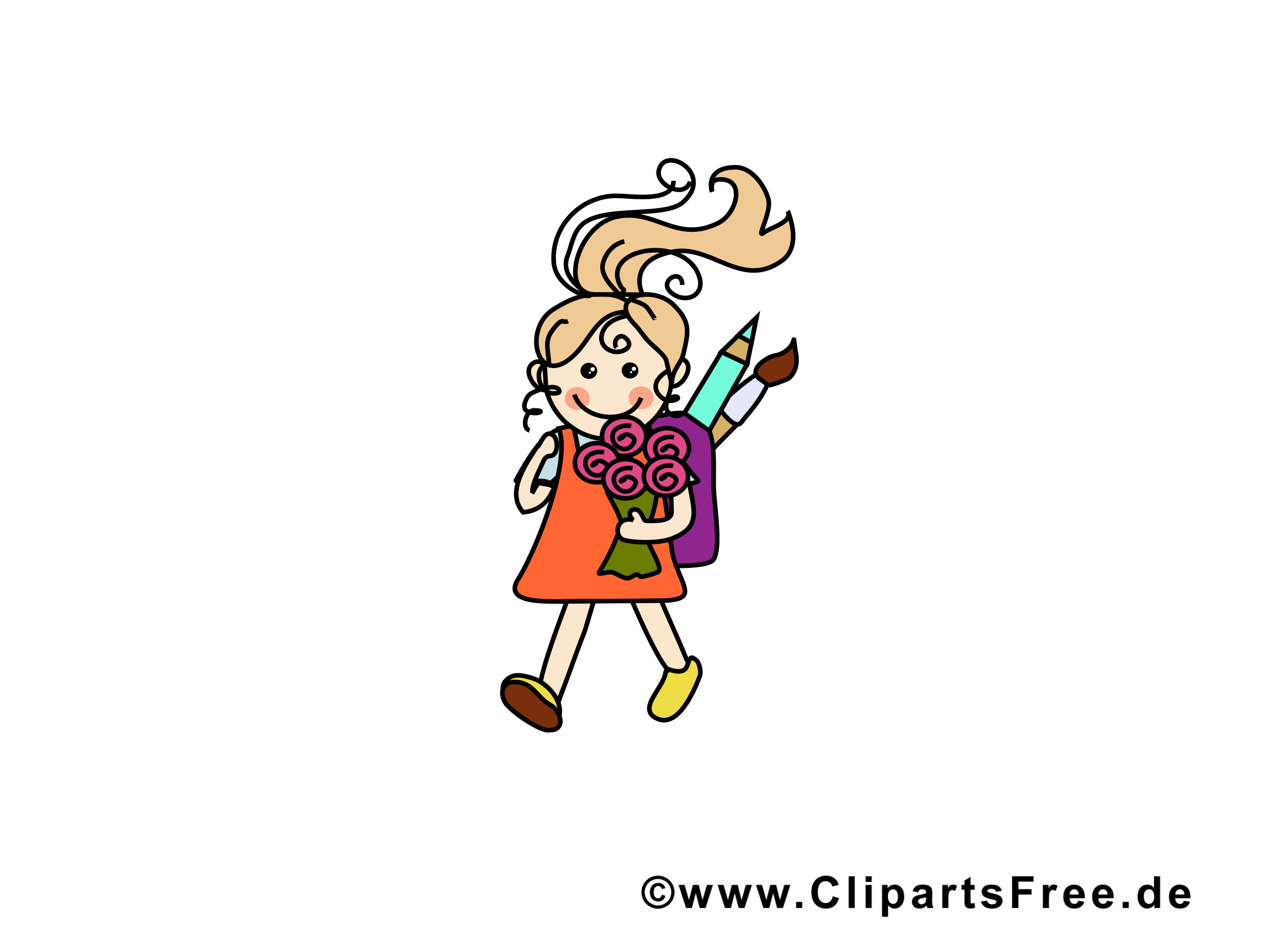 Carte jolie fille clip art – École gratuite