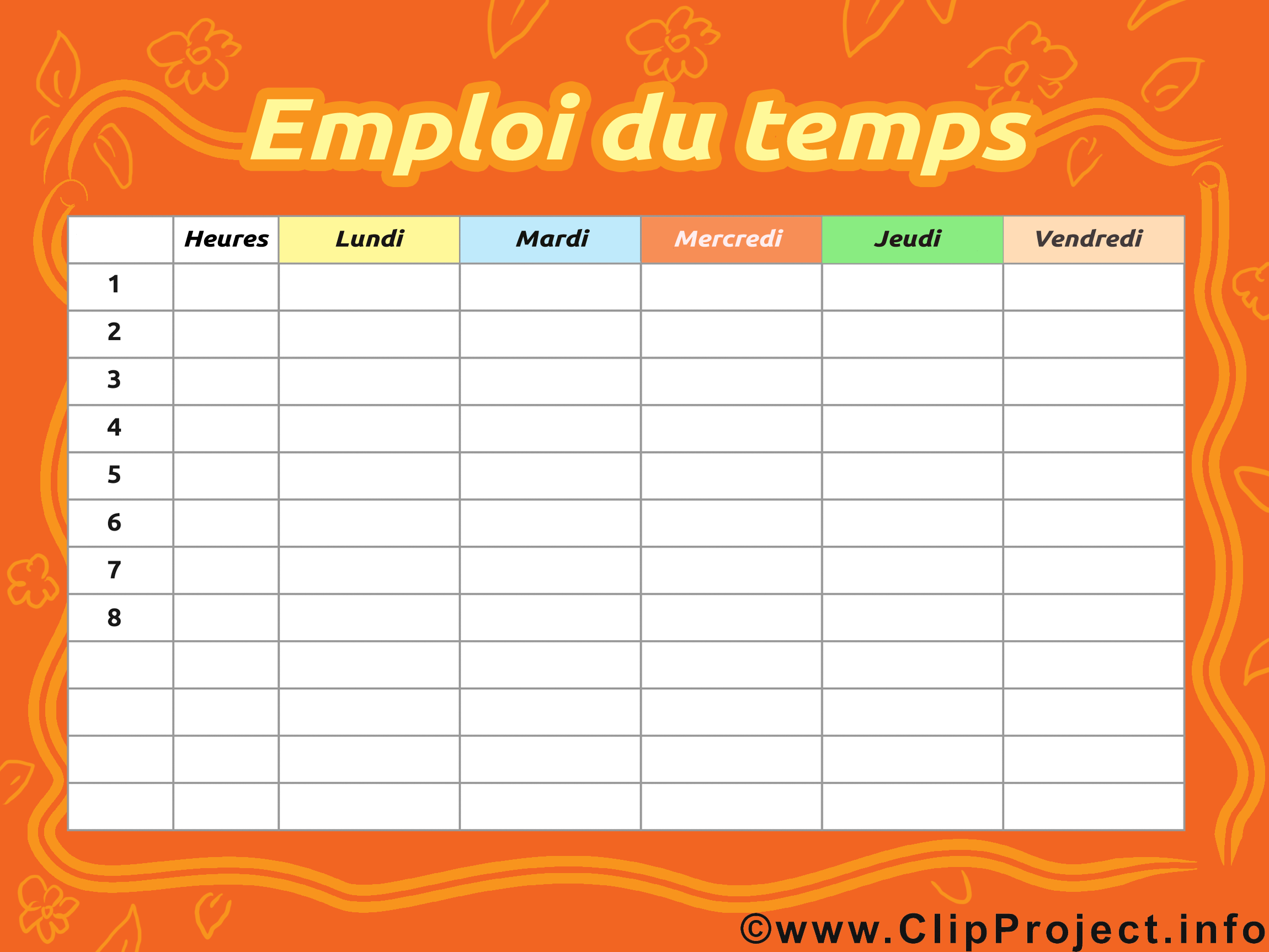 Illustration horaires de cours – École images