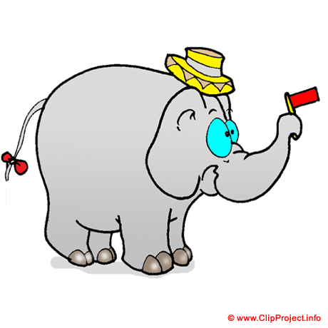 Éléphant avec chapeau clipart gratuite