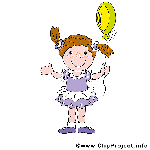 Ballon clip art gratuit - Fille dessin