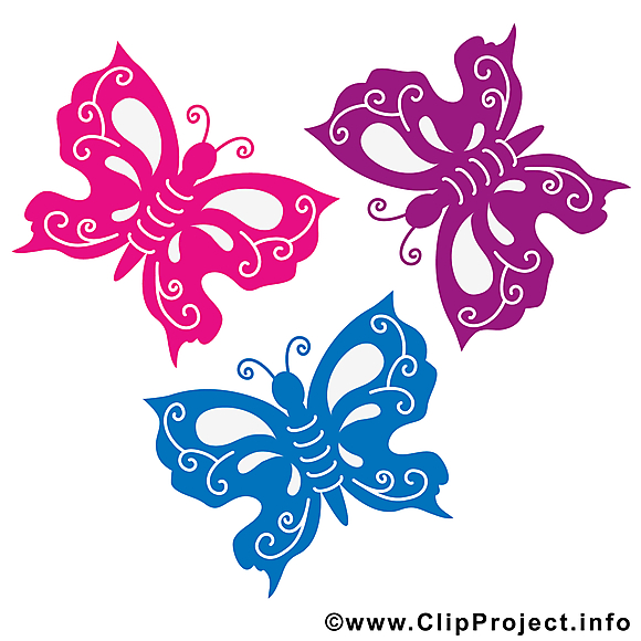 Illustration papillons gratuite – Été clipart