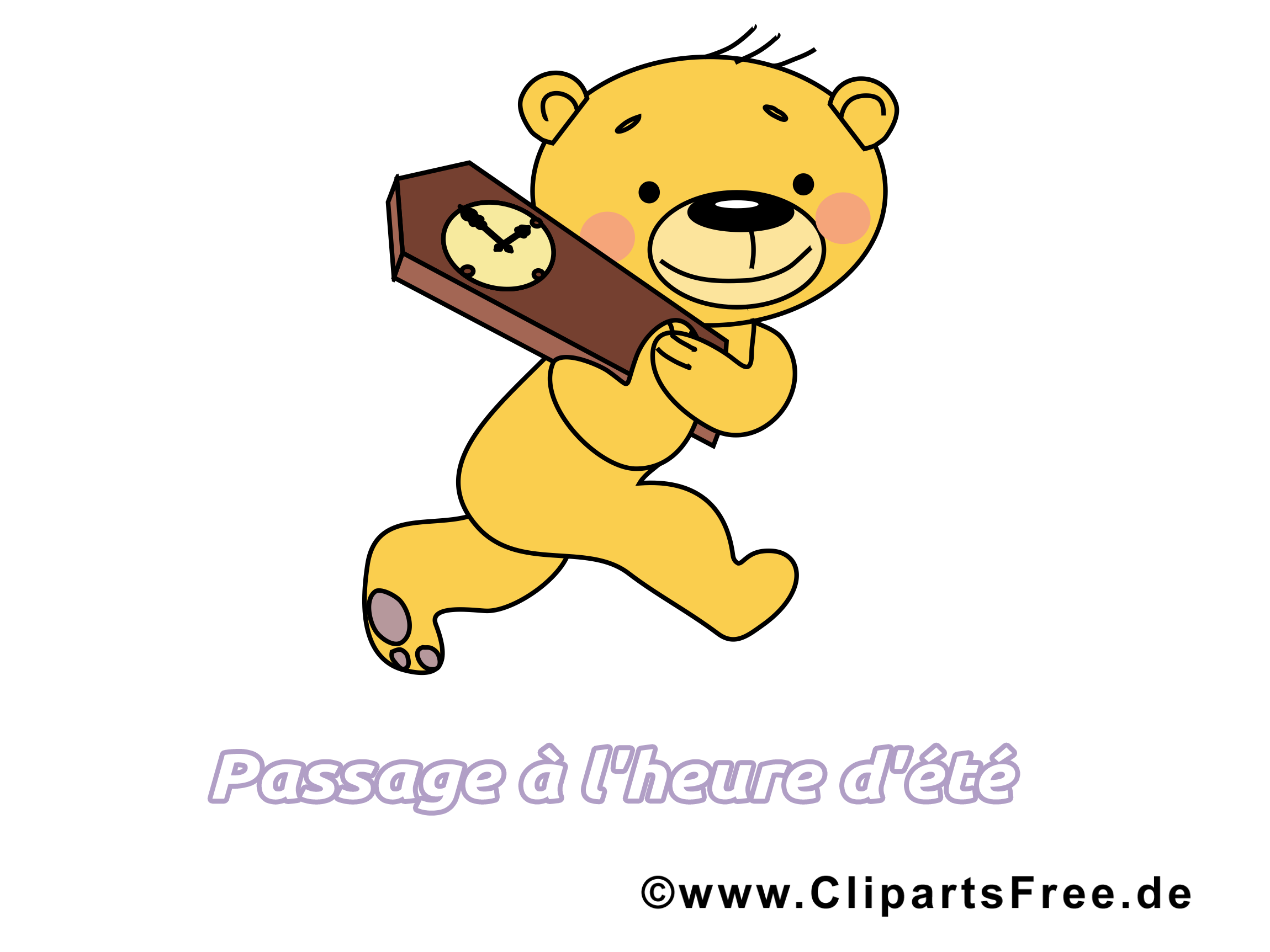 Ours heure clipart – Été dessins gratuits