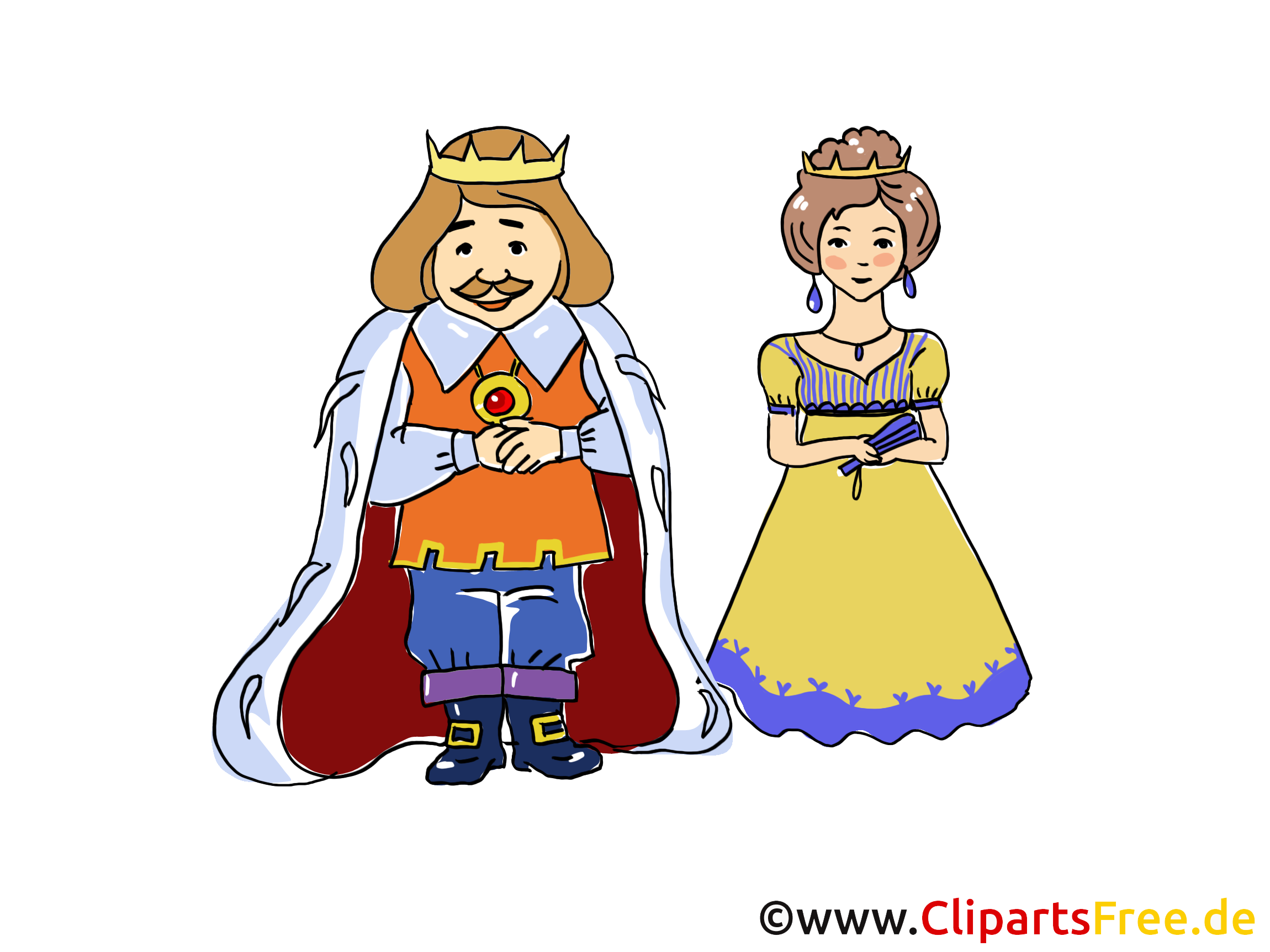 Roi reine dessin – Conte de fées cliparts à télécharger