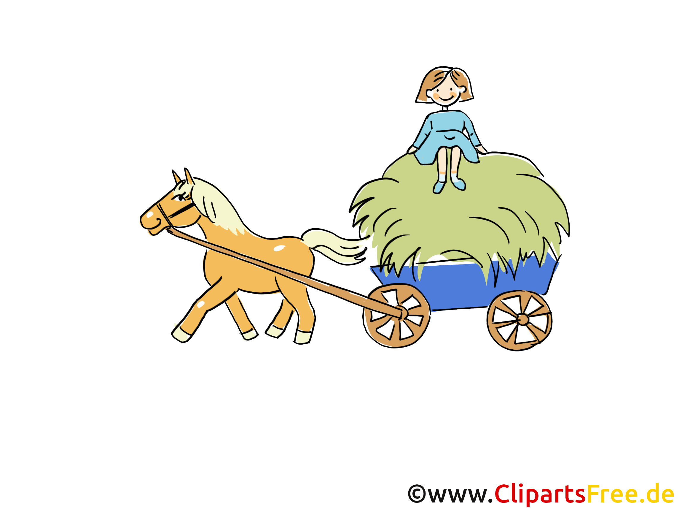 Charrette cheval image gratuite – Ferme illustration