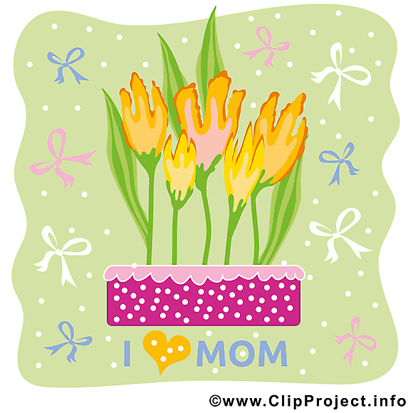 Tulipes clip art gratuit – Fête des Mères dessin
