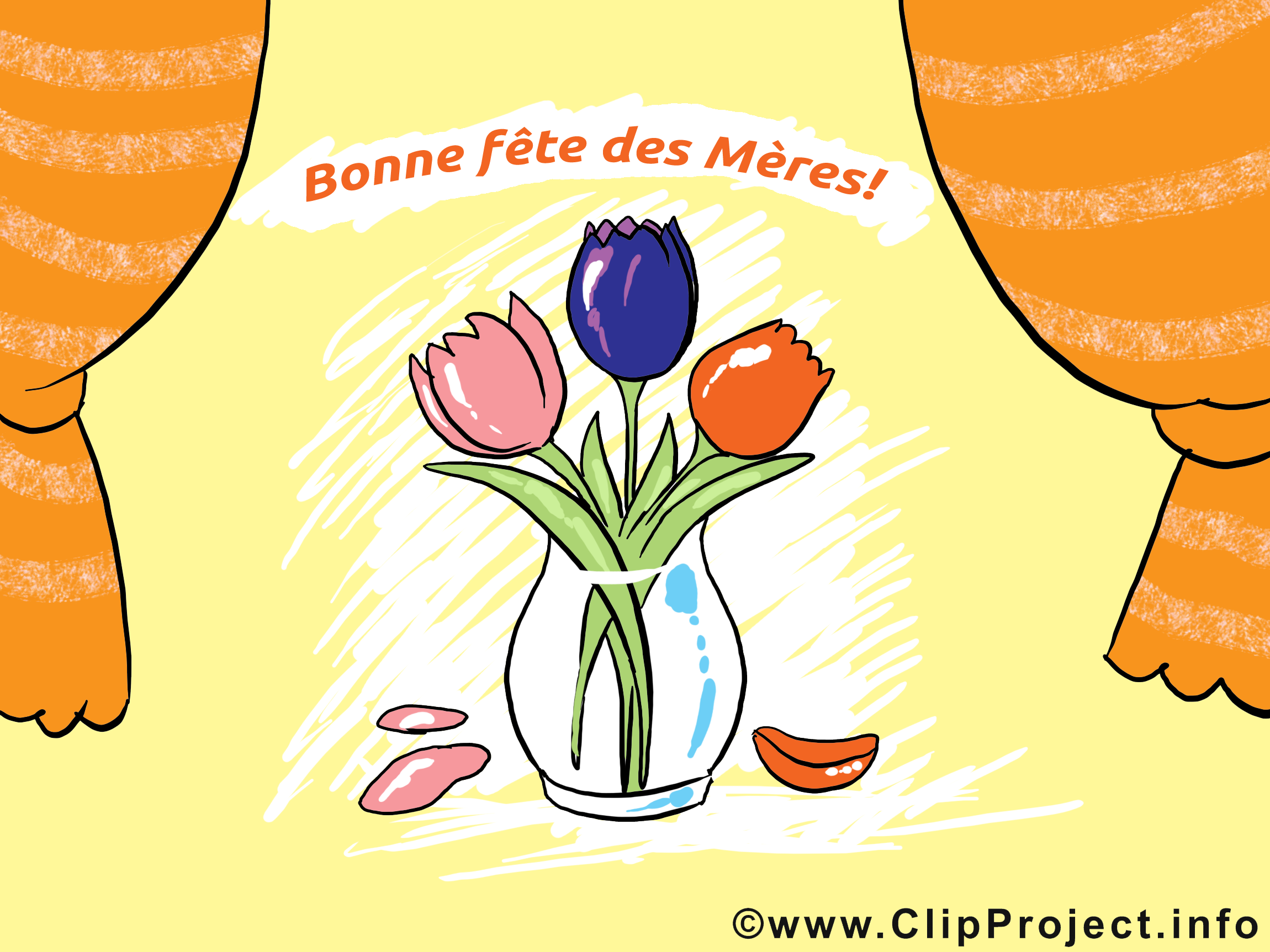 Vase fleurs clip arts gratuits – Fête des Mères illustrations