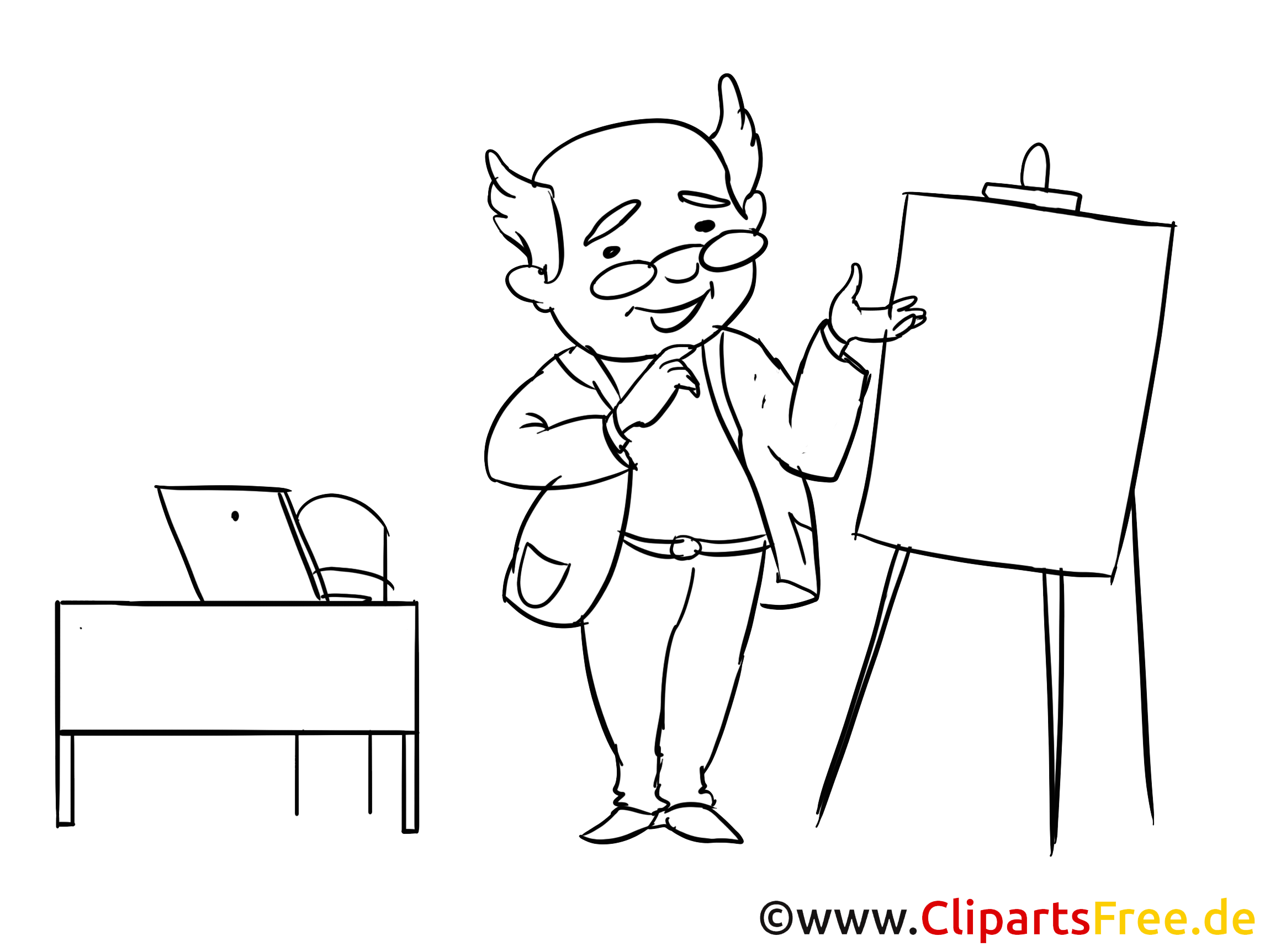 Professeur dessin à colorier – Finances clip arts gratuits