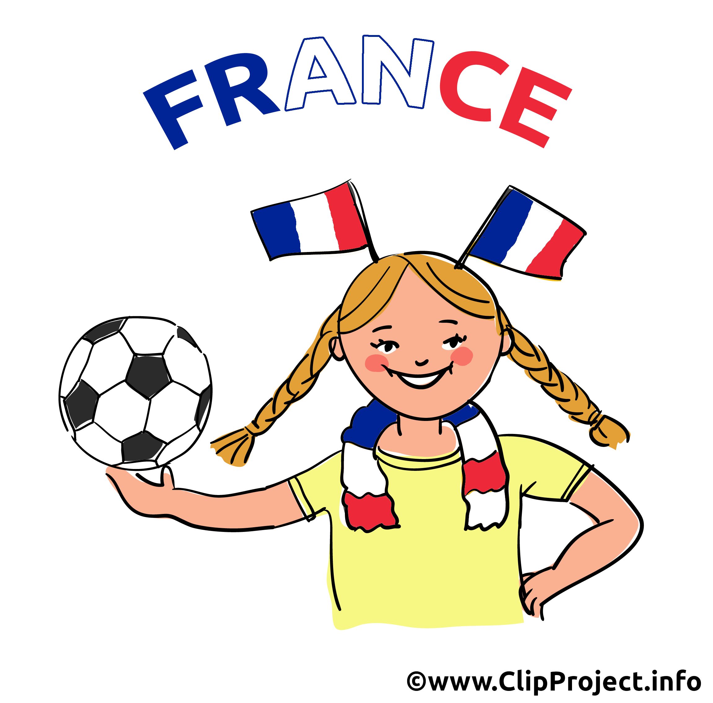 Femme française football clip art image
