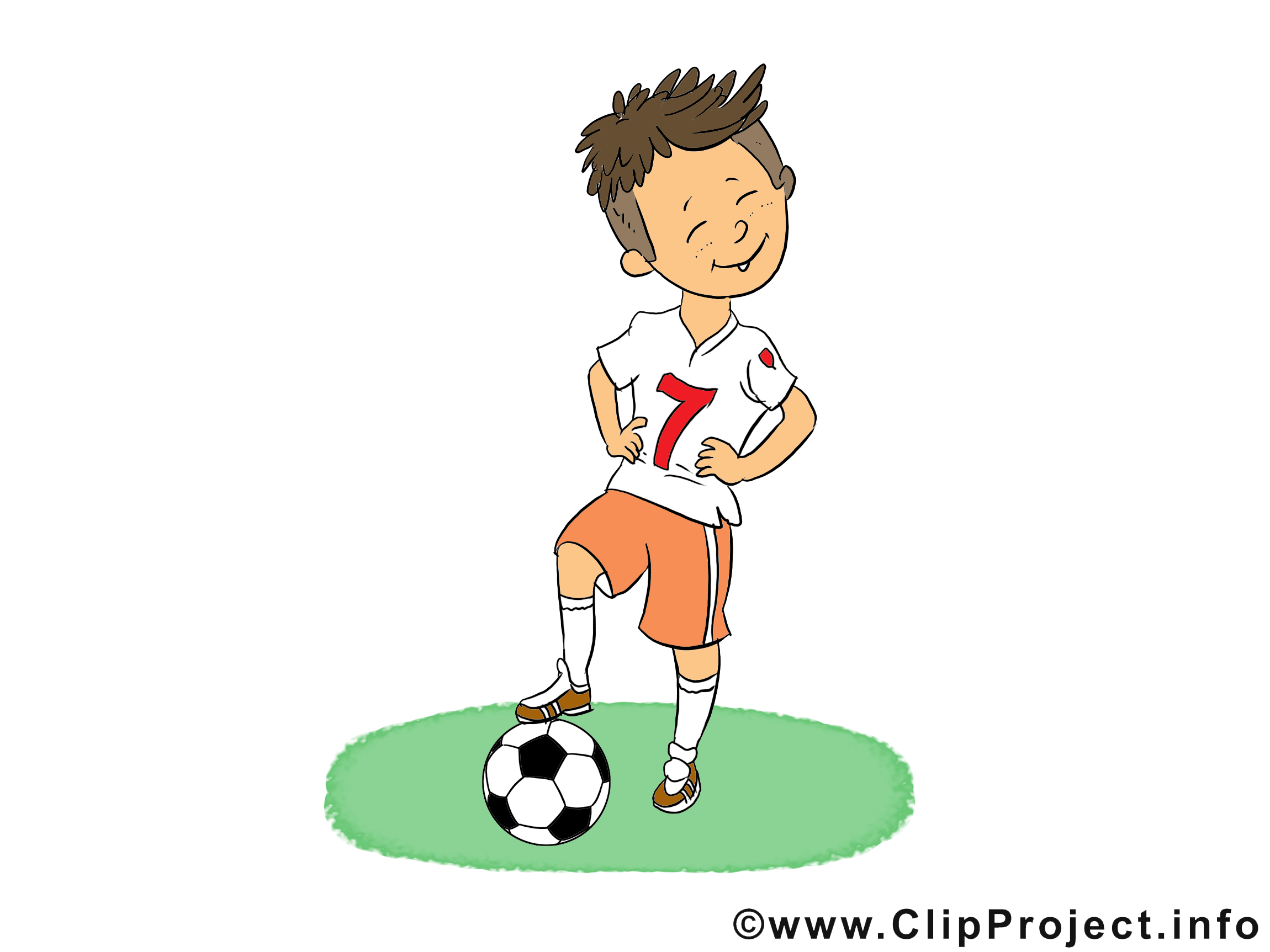 Garçon illustration gratuite - Football clipart