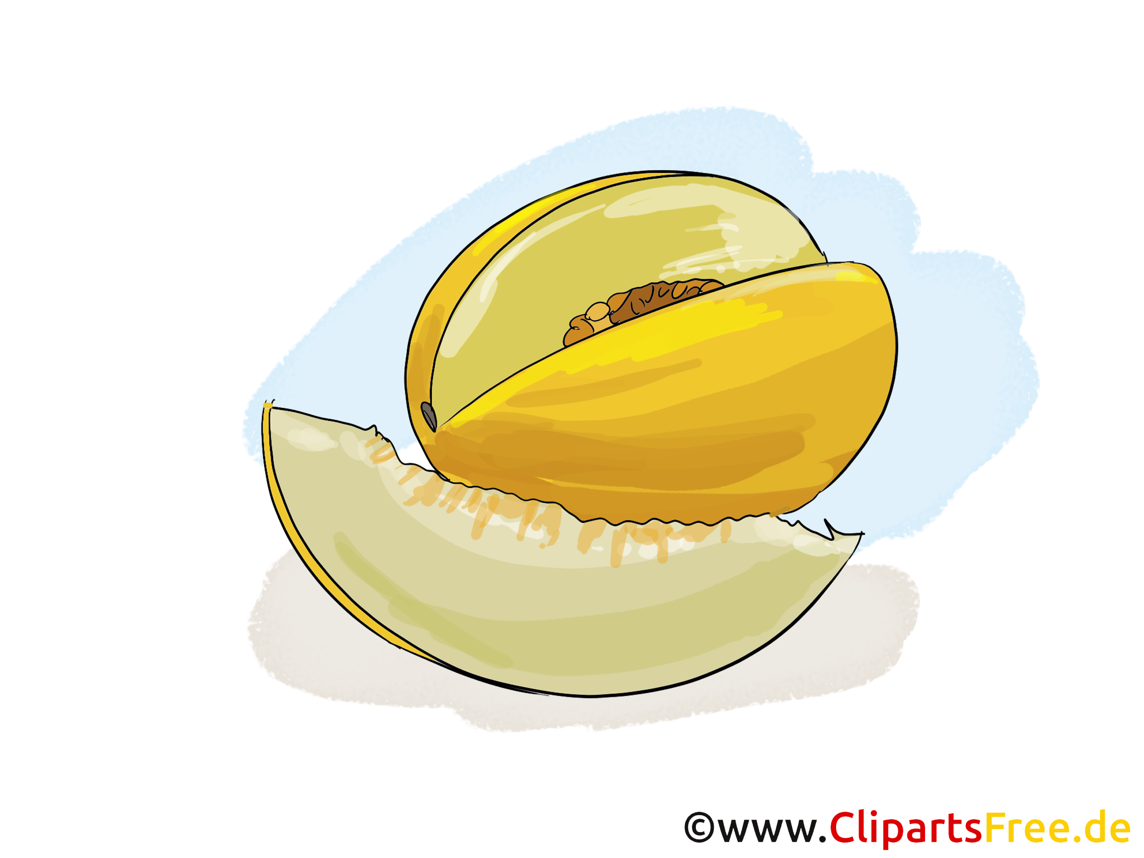 Melon clip art gratuit - Fruits dessin