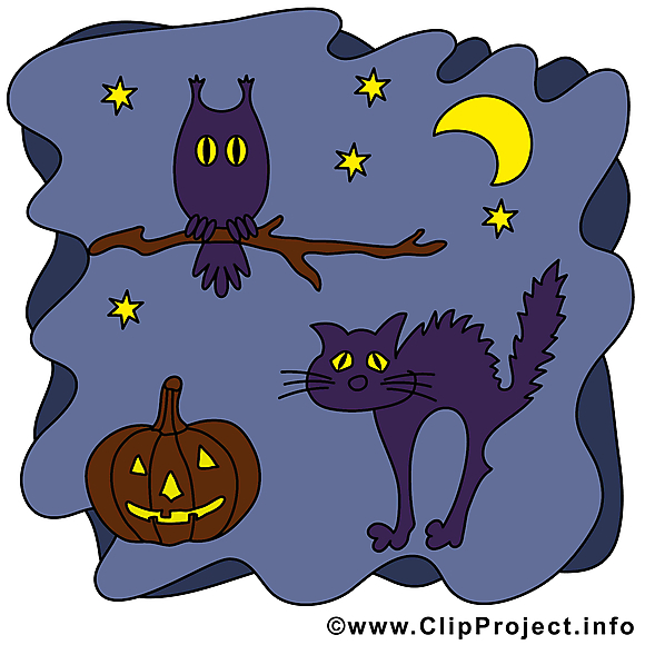 Chat noir clipart - Halloween dessins gratuits