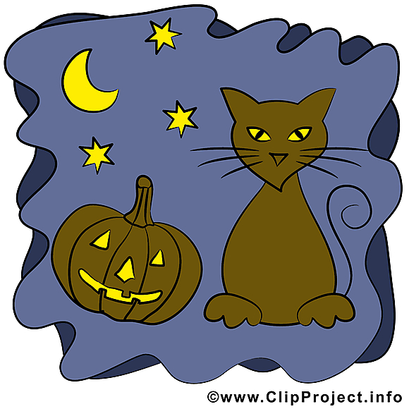 Chat nuit clipart gratuit - Halloween images