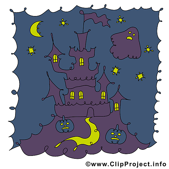 Château dessin - Halloween clip arts gratuits