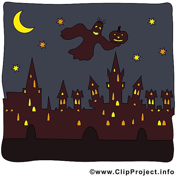 Dessin à télécharger ville nuit - Halloween images