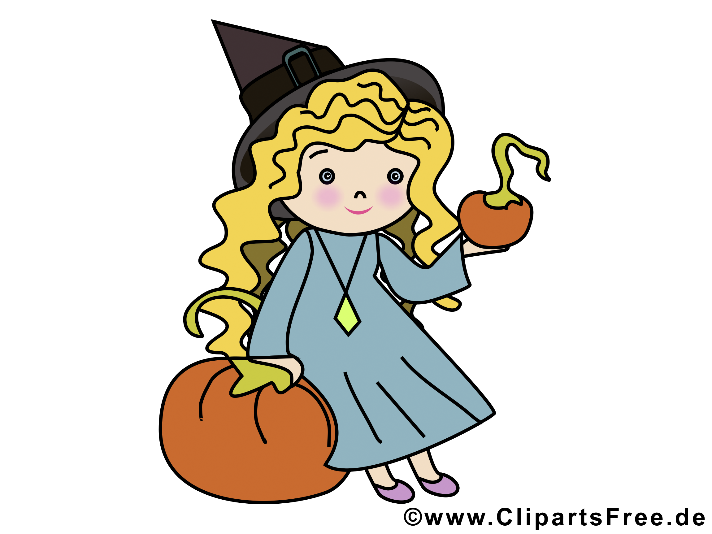 Fille citrouille clip art gratuit - Halloween dessin