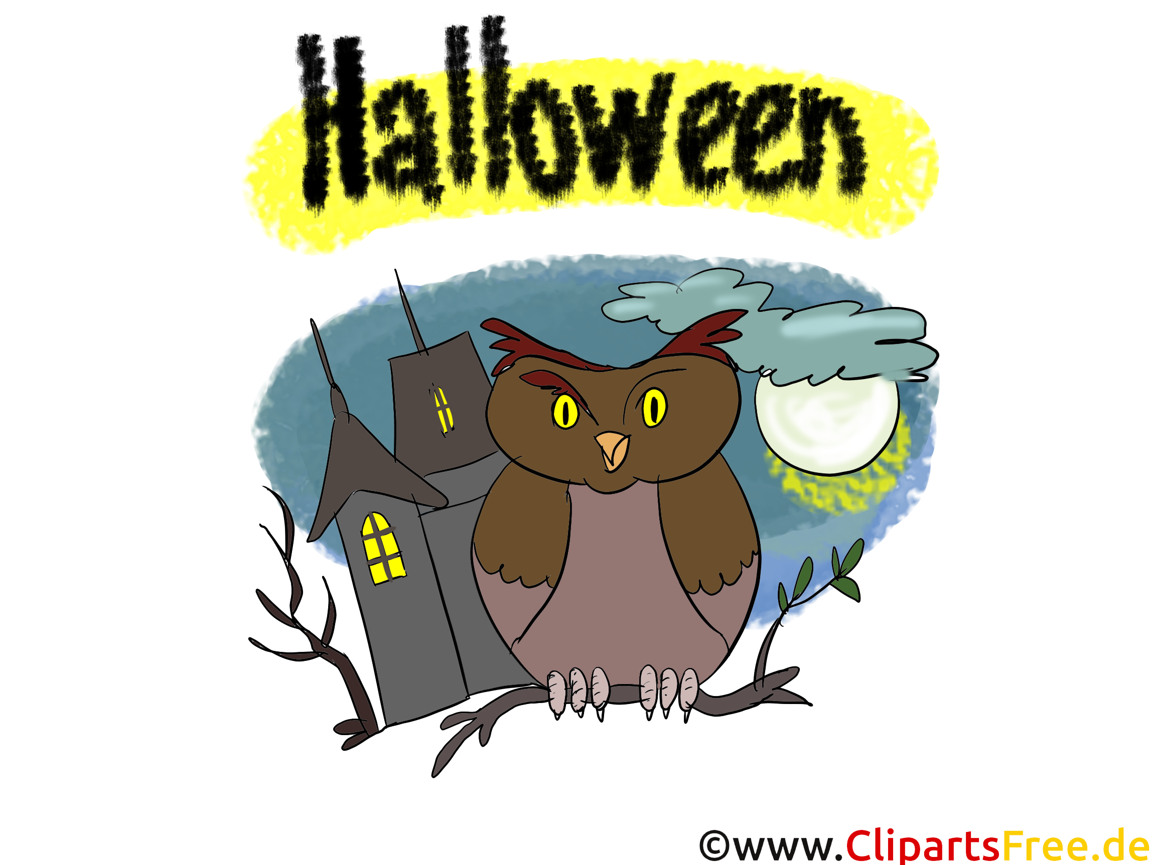Hibou dessin - Halloween cliparts à télécharger