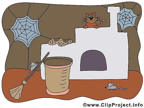 Maison Baba Yaga illustration - Halloween clipart