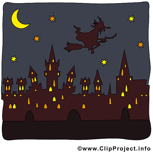 Ville nuit clip arts gratuits - Halloween illustrations