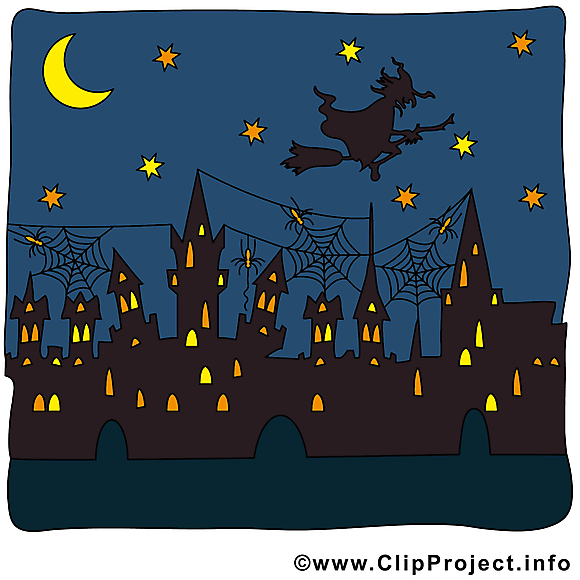Ville nuit dessin à télécharger - Halloween images