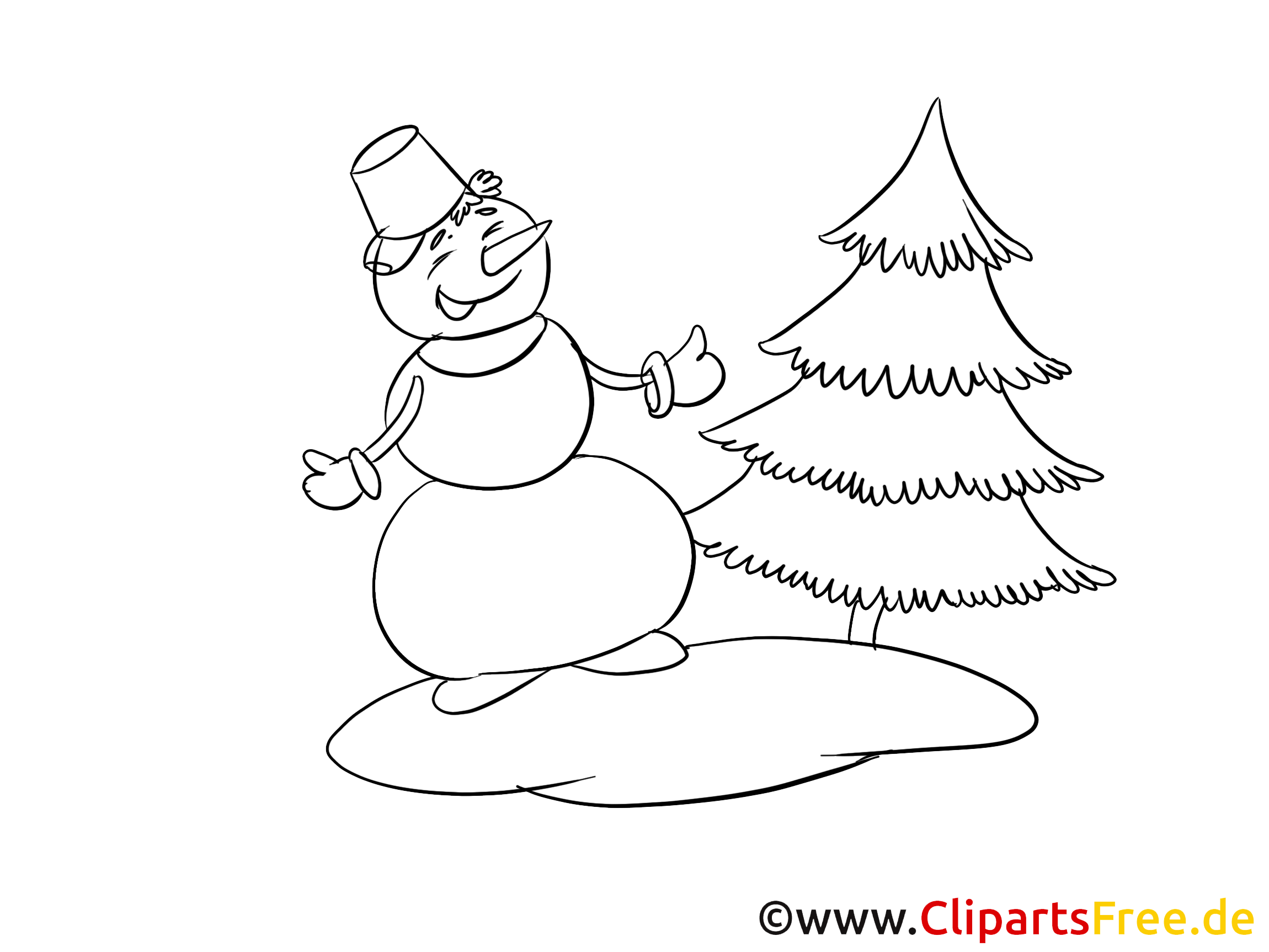 Bonhomme de neige clip art à colorier – Hiver images