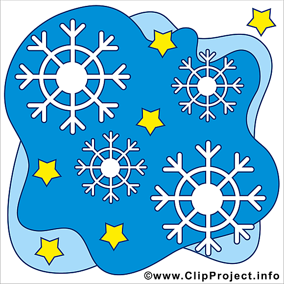 Flocons dessin gratuit - Hiver image