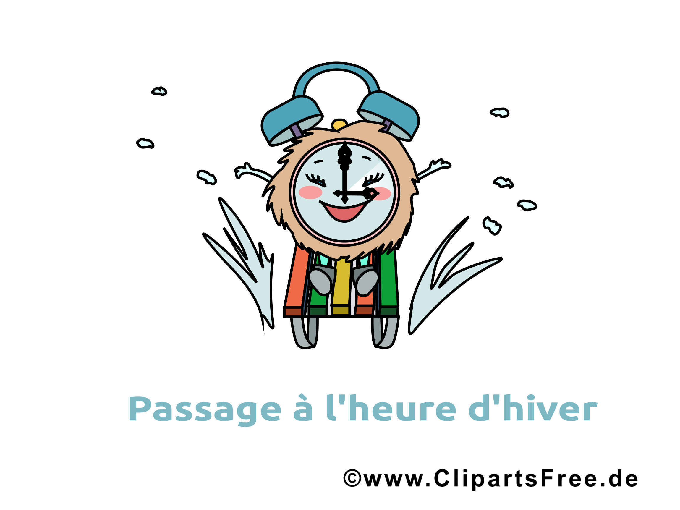 Hiver clipart - Ski réveil dessins gratuits