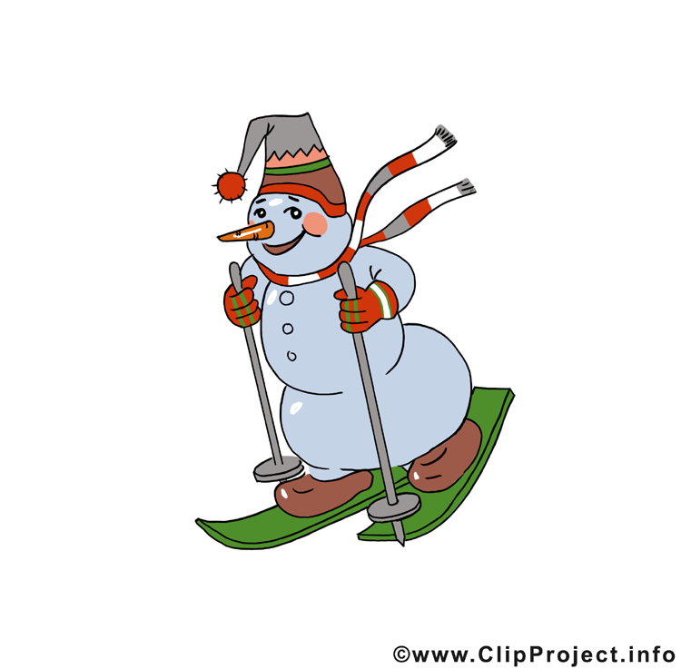 Ski illustration gratuite - Hiver clipart