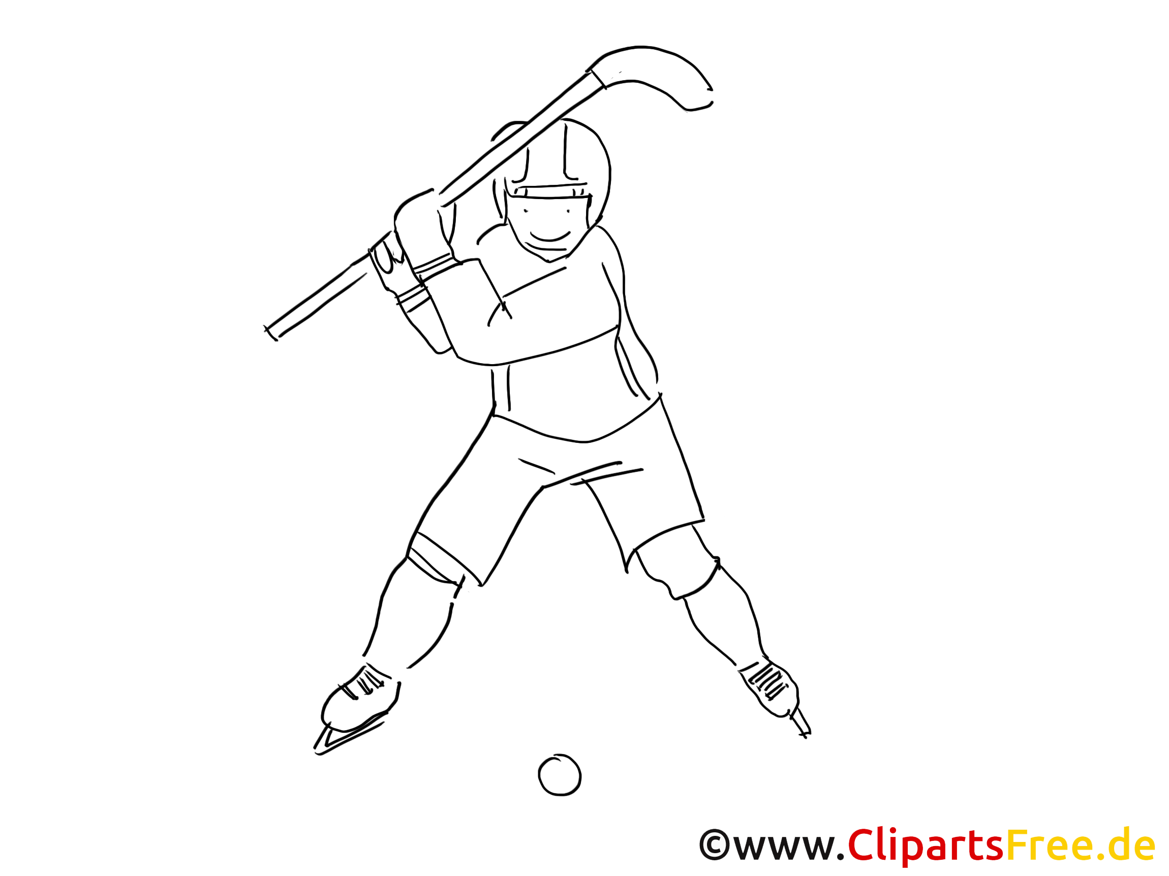Clipart à colorier hockeyeur - Hockey dessins gratuits