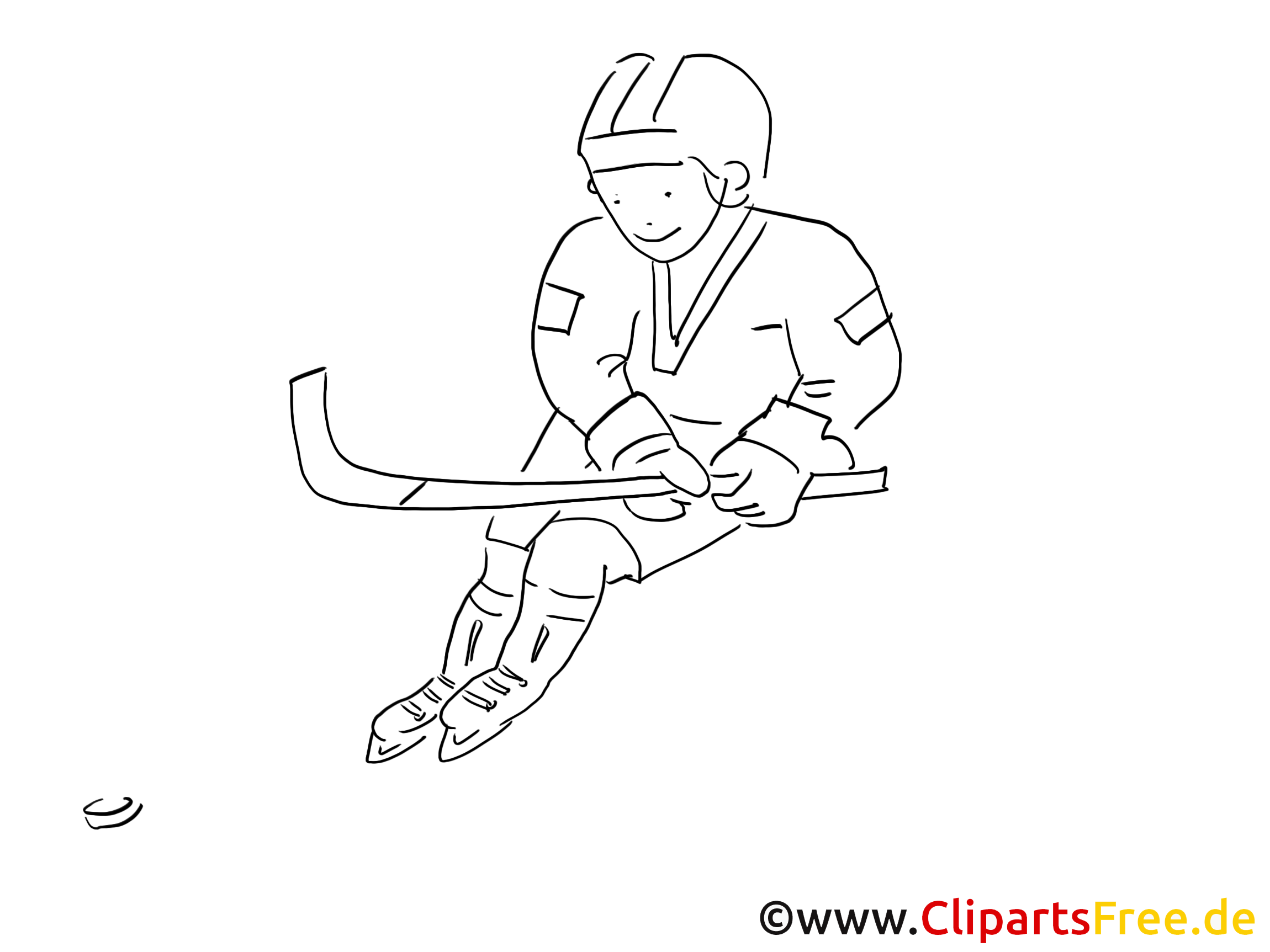 Coloriage hockeyeur - Hockey illustration
