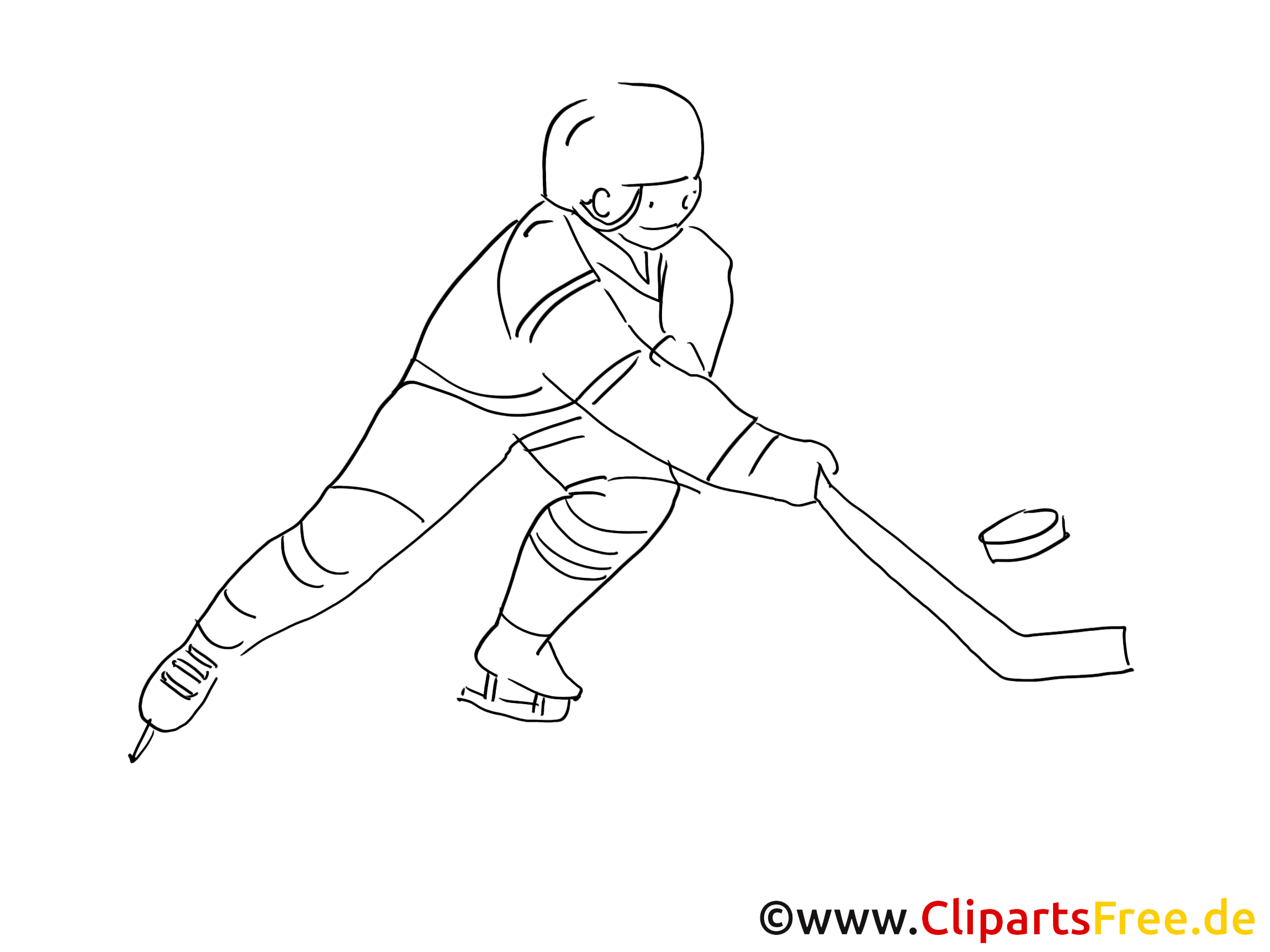 Dessin à colorier joueur - Hockey cliparts à télécharger