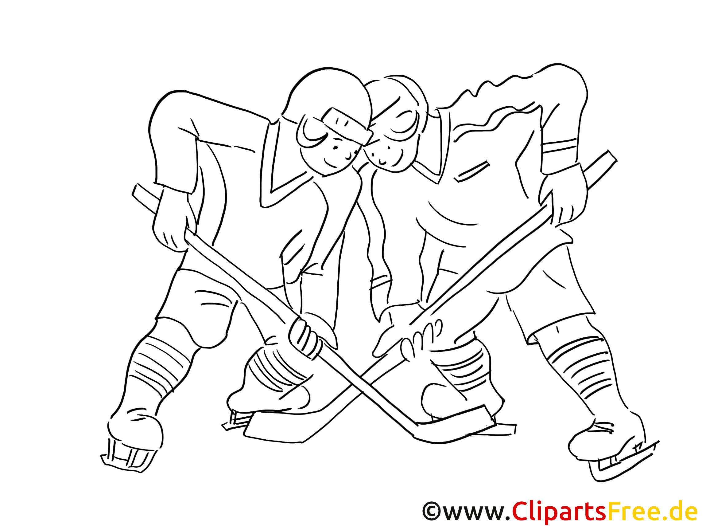 Jeu image à colorier - Hockey images cliparts