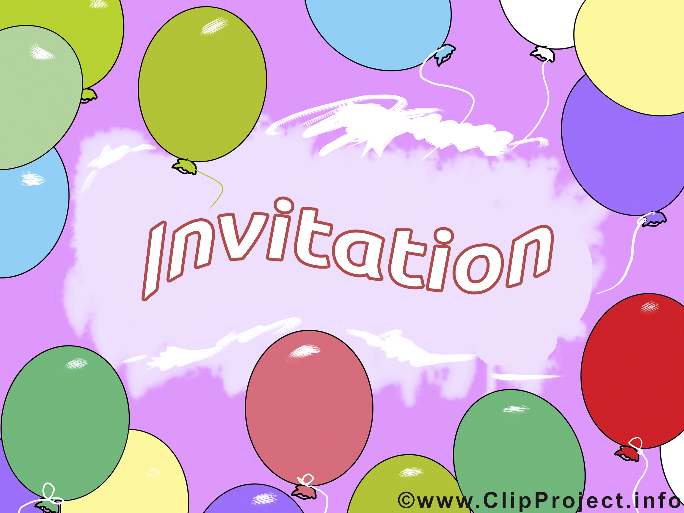 Ballons clipart gratuit - Invitation images