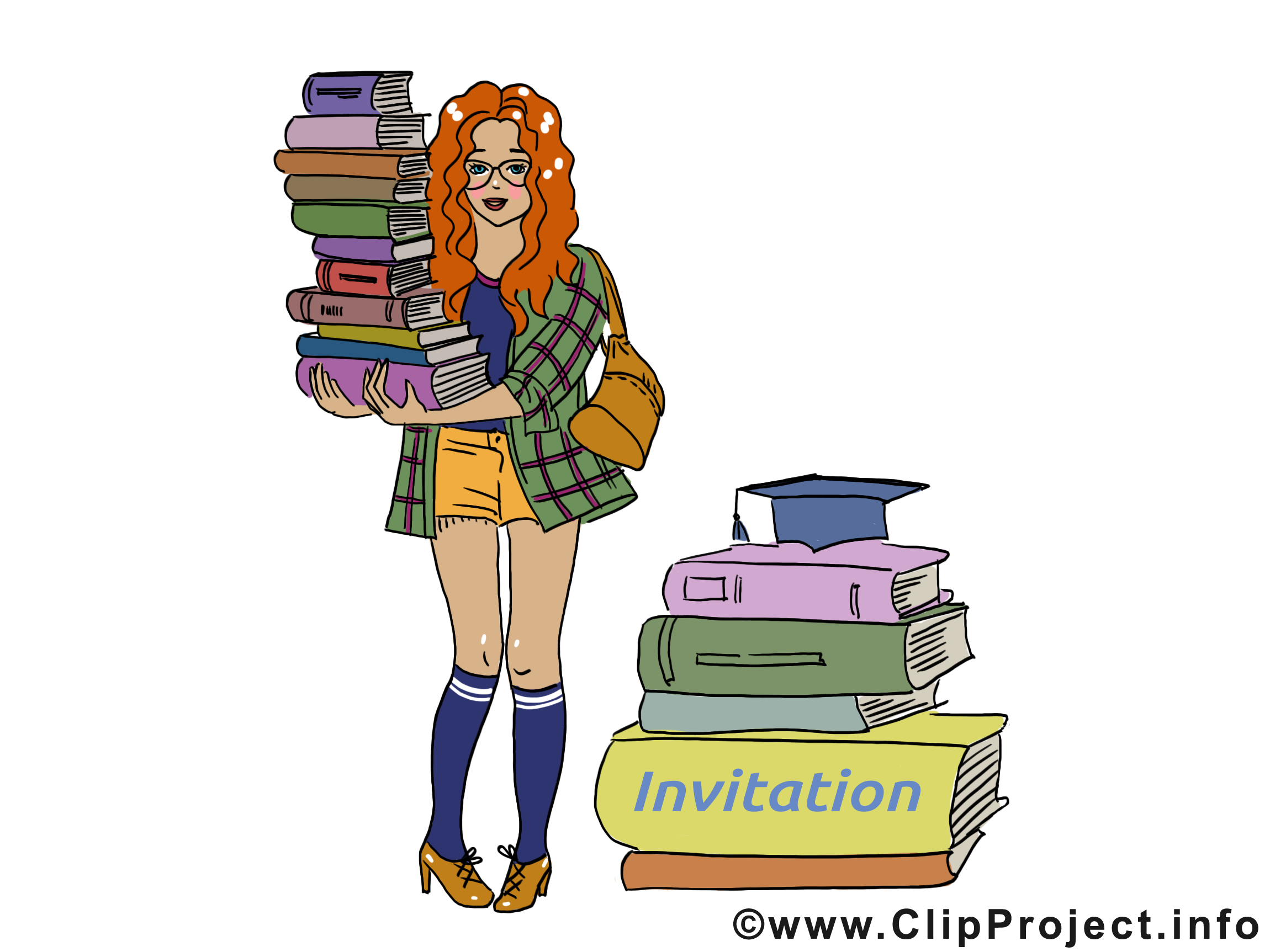 Bibliothécaire images gratuites – Invitation clipart