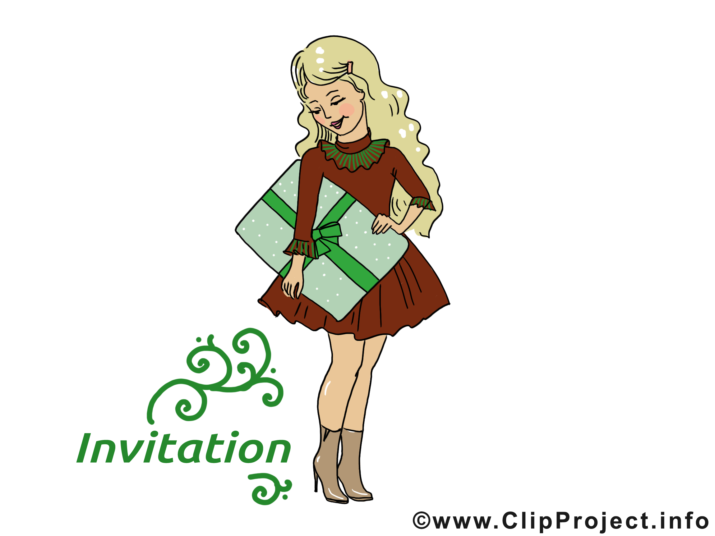 Cadeau image gratuite – Invitation clipart