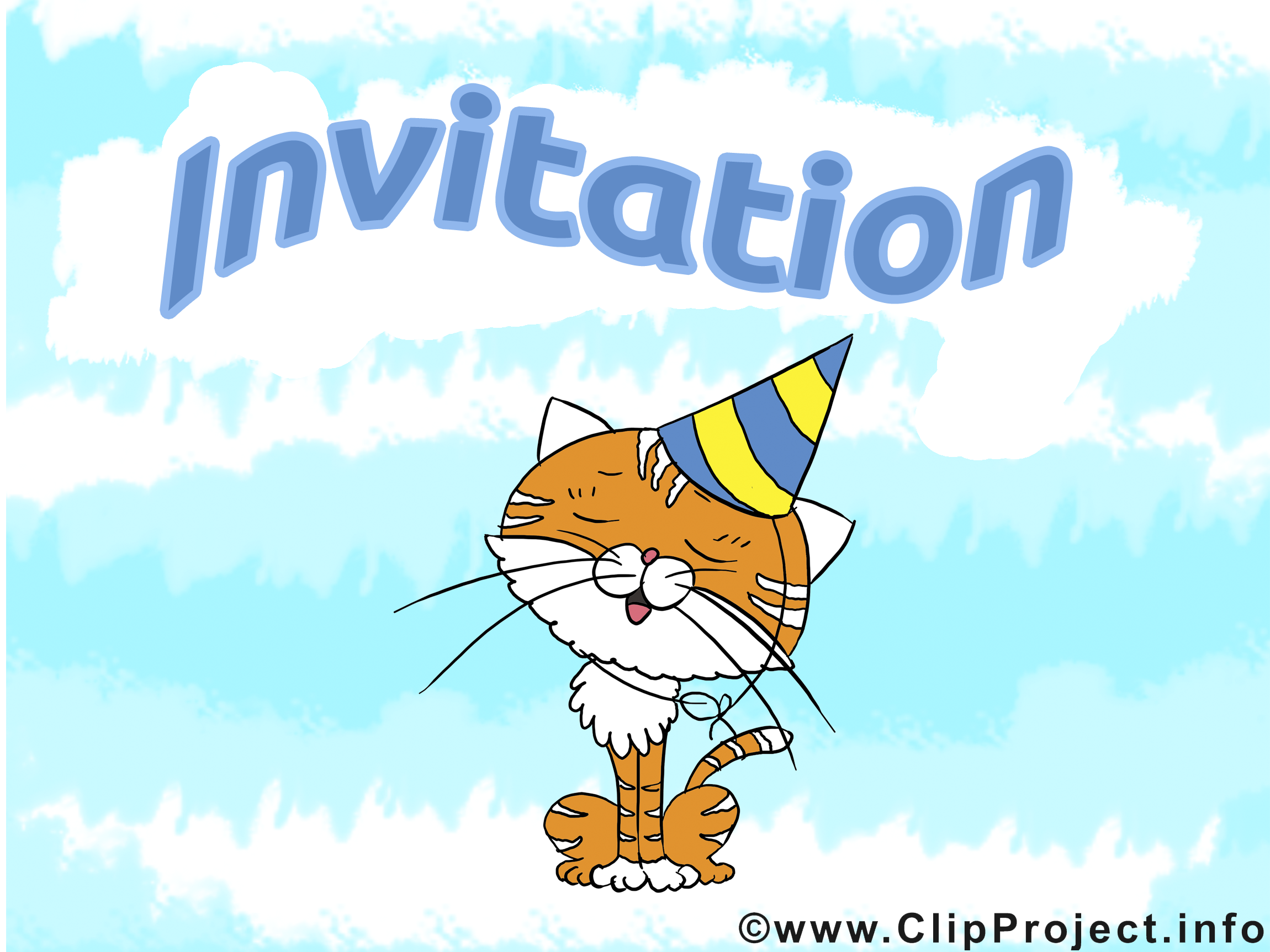 Chat clip art gratuit - Invitation dessin