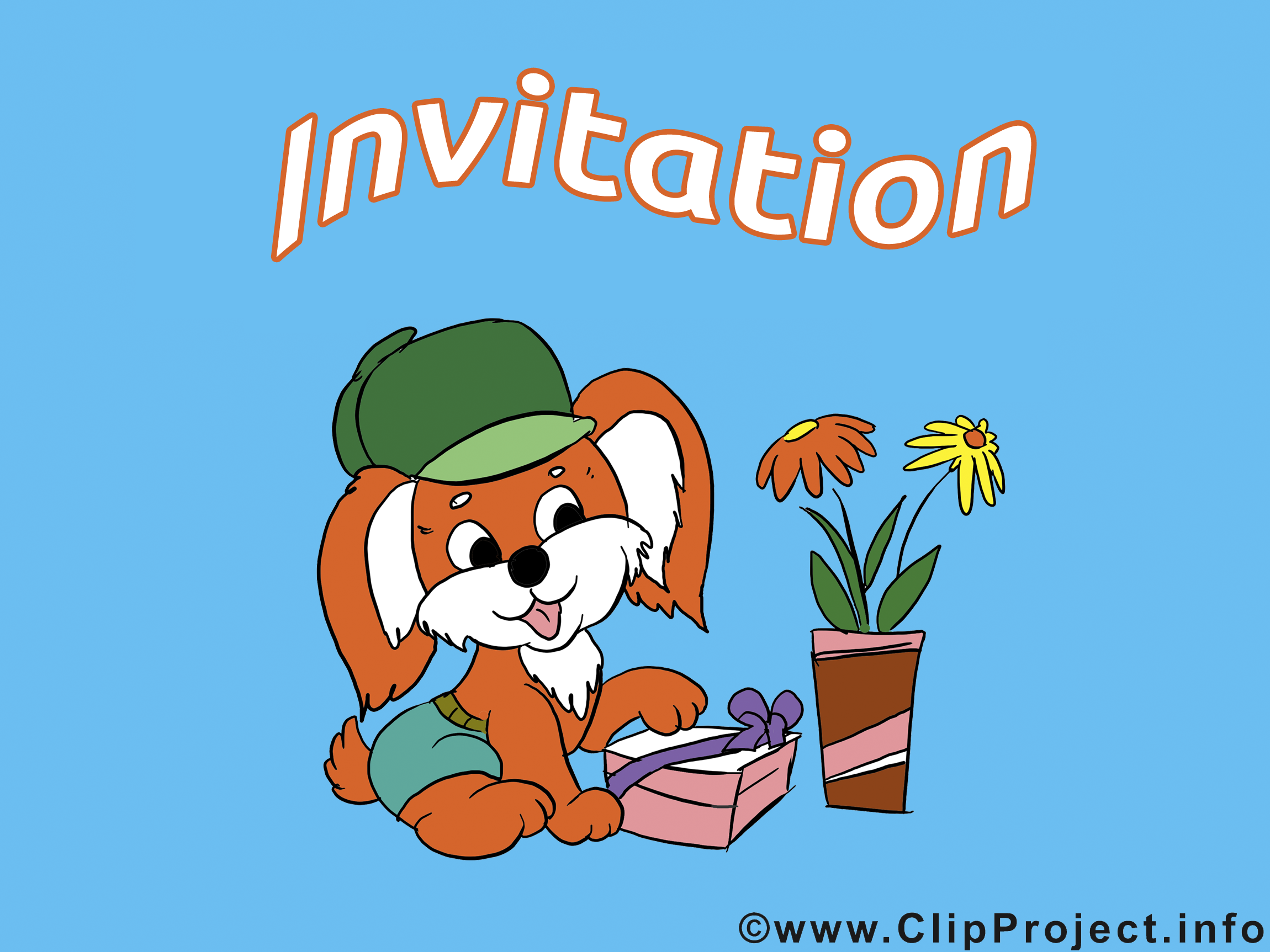 Chat illustration gratuite - Invitation clipart