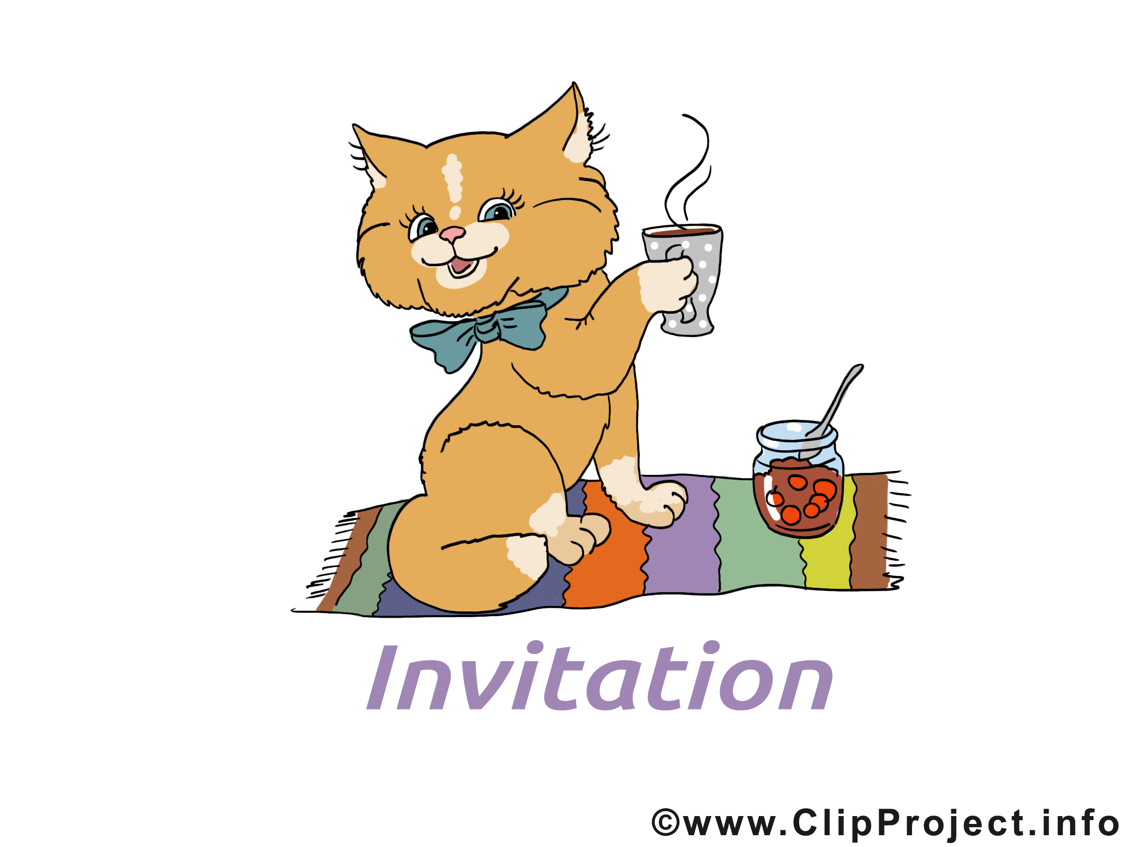 Chat image gratuite – Invitation clipart