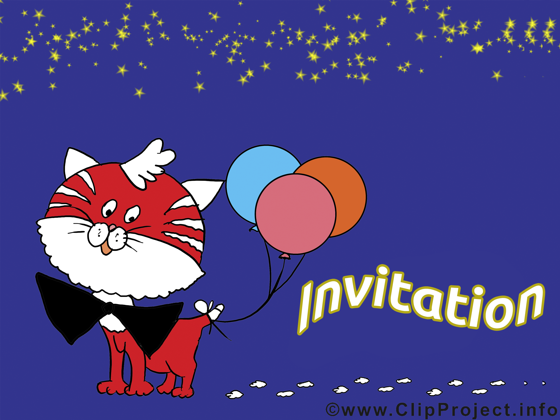 Chat images gratuites – Invitation clipart