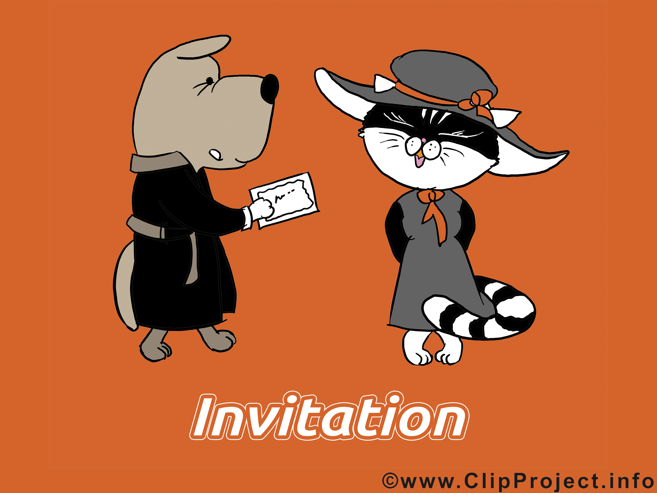 Chien chat cliparts gratuis - Invitation images