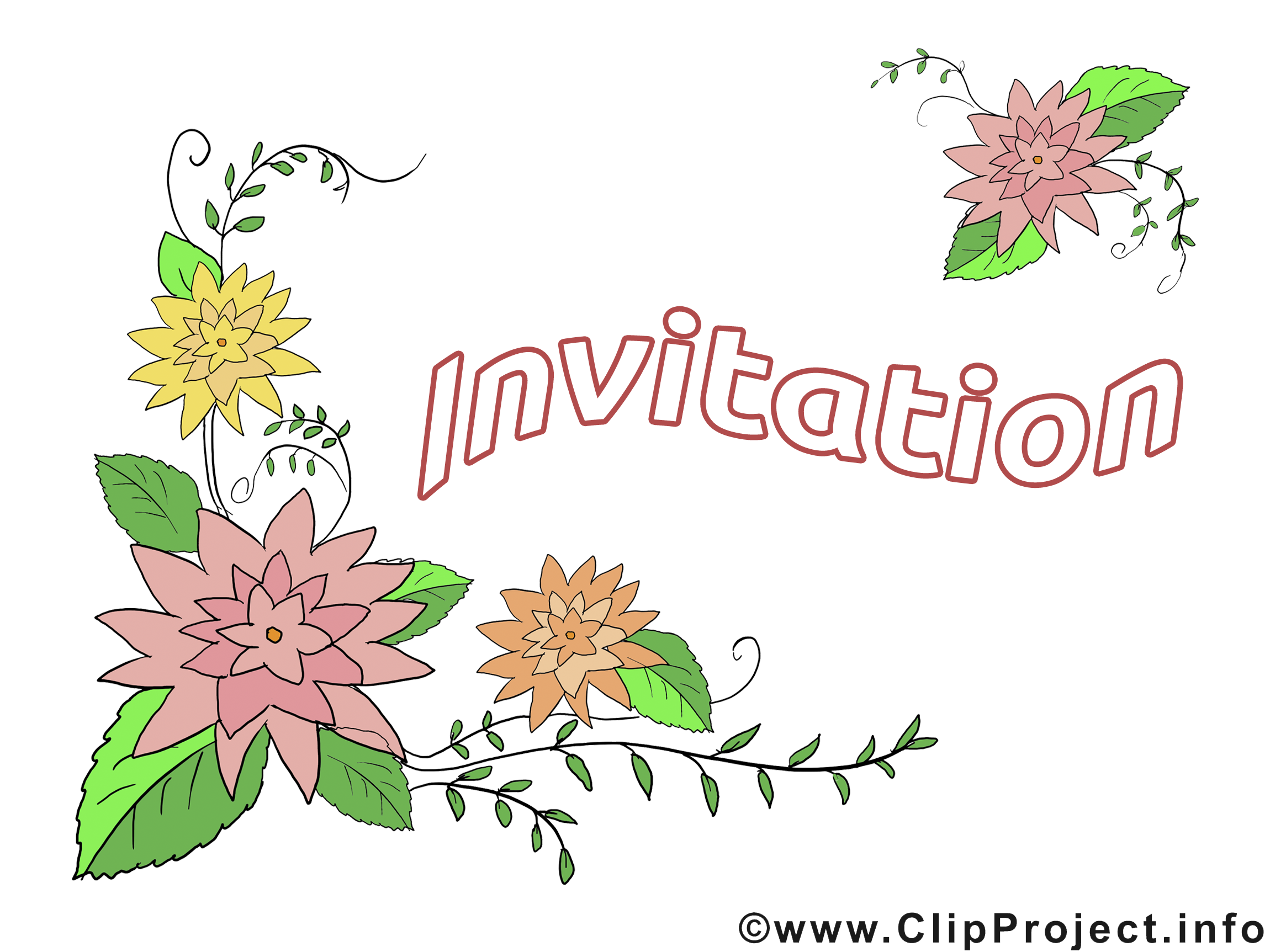 Dessin à télécharger fleurs - Invitation images