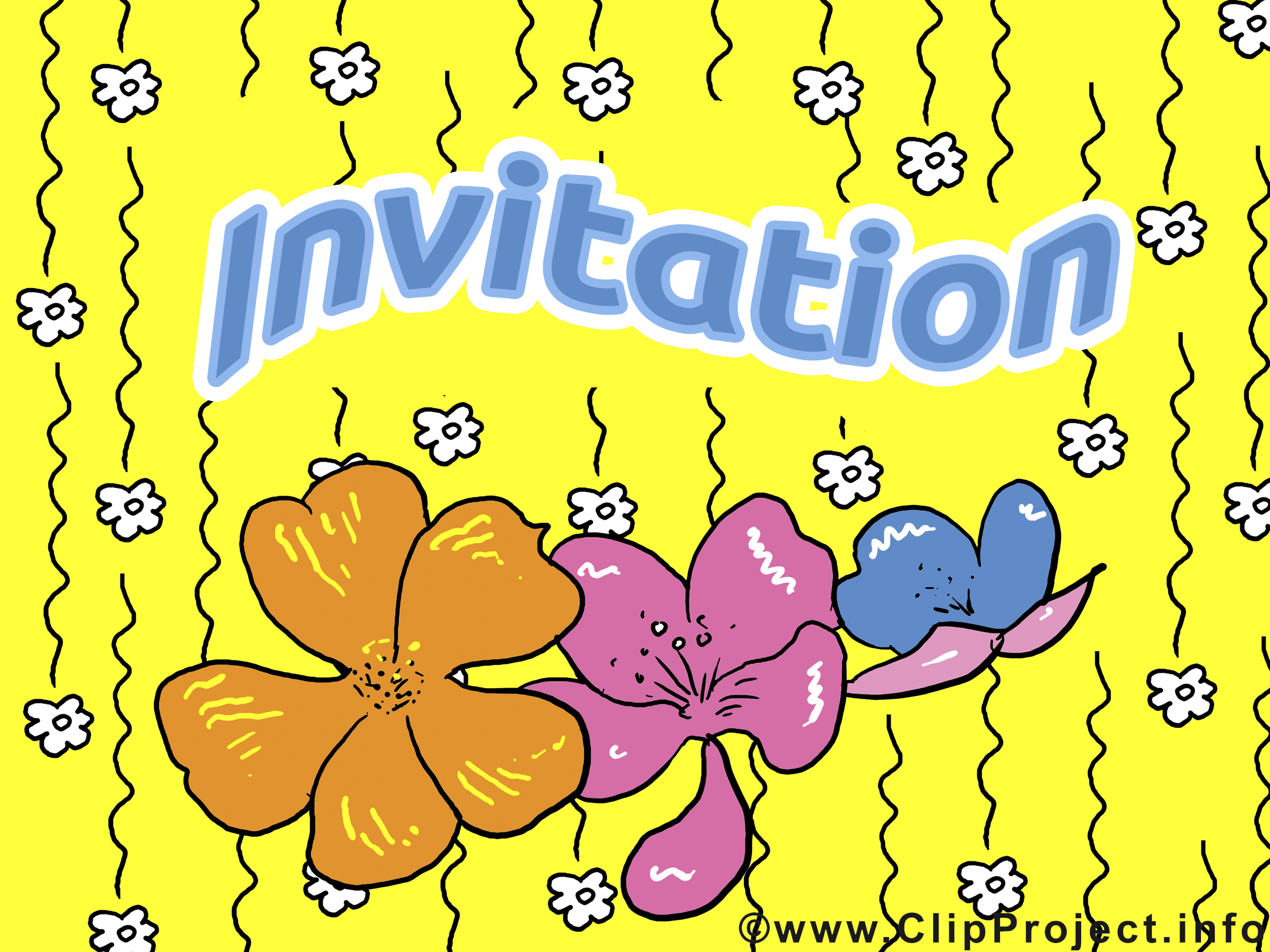 Dessin gratuit fleur - Invitation image