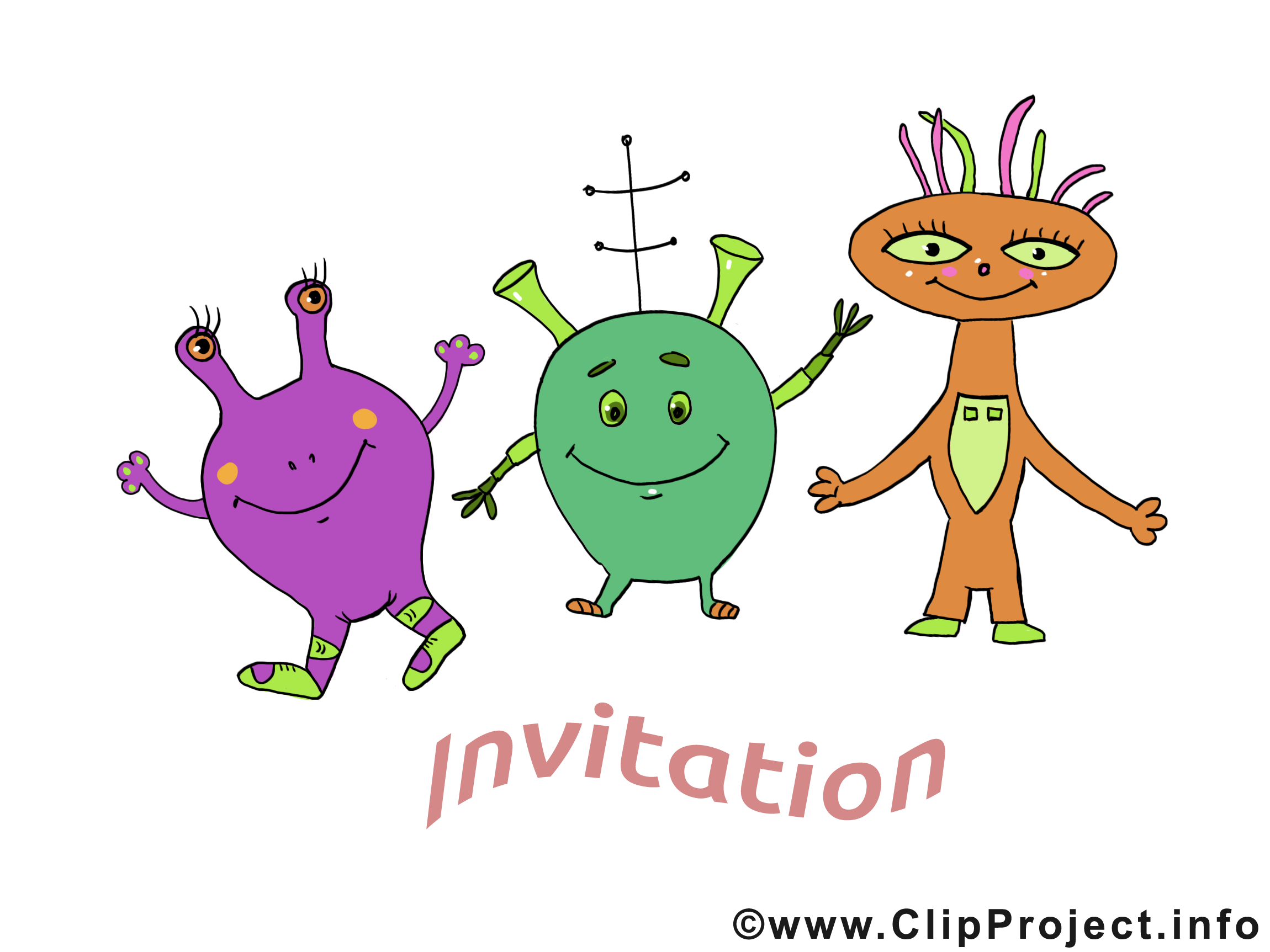 Extraterrestres image gratuite - Invitation illustration