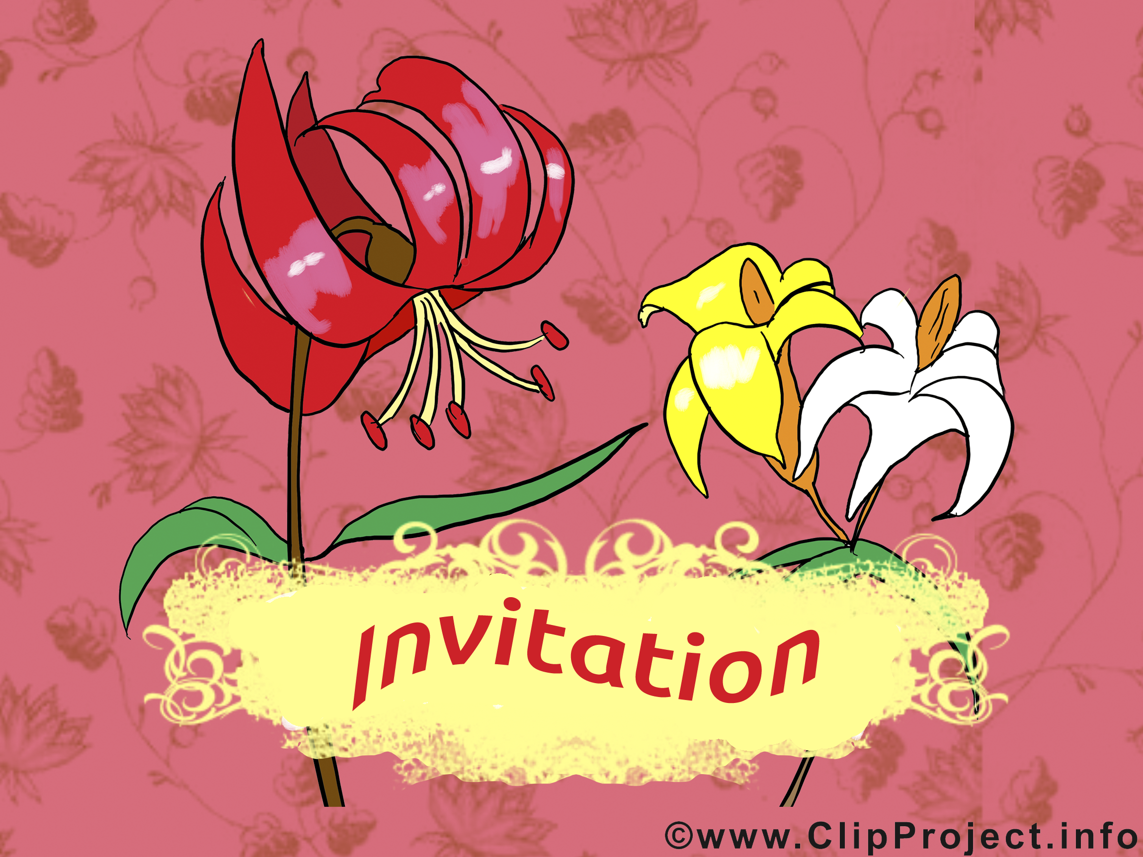 Fleurs clip art gratuit – Invitation images